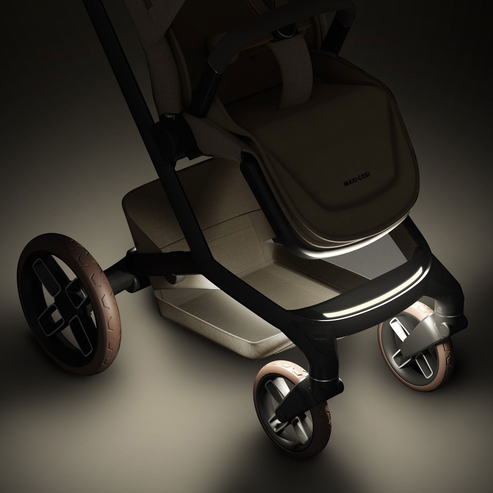 Maxi-Cosi FAME 10 Piece Premium Bundle in Twillic Truffle (Brown Wheels) Travel Systems KF69700000