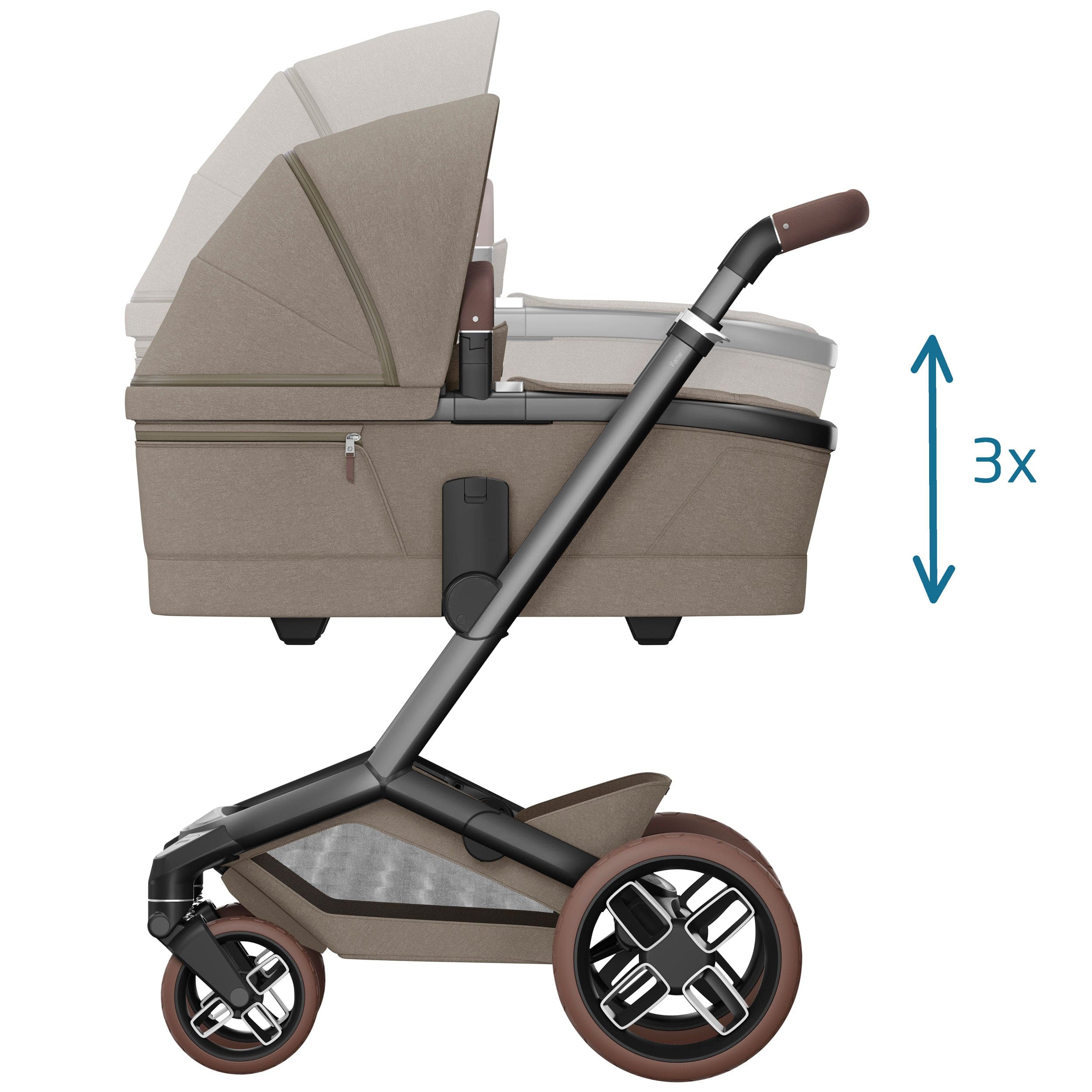 Maxi-Cosi FAME 10 Piece Premium Bundle in Twillic Truffle (Brown Wheels) Travel Systems KF69700000