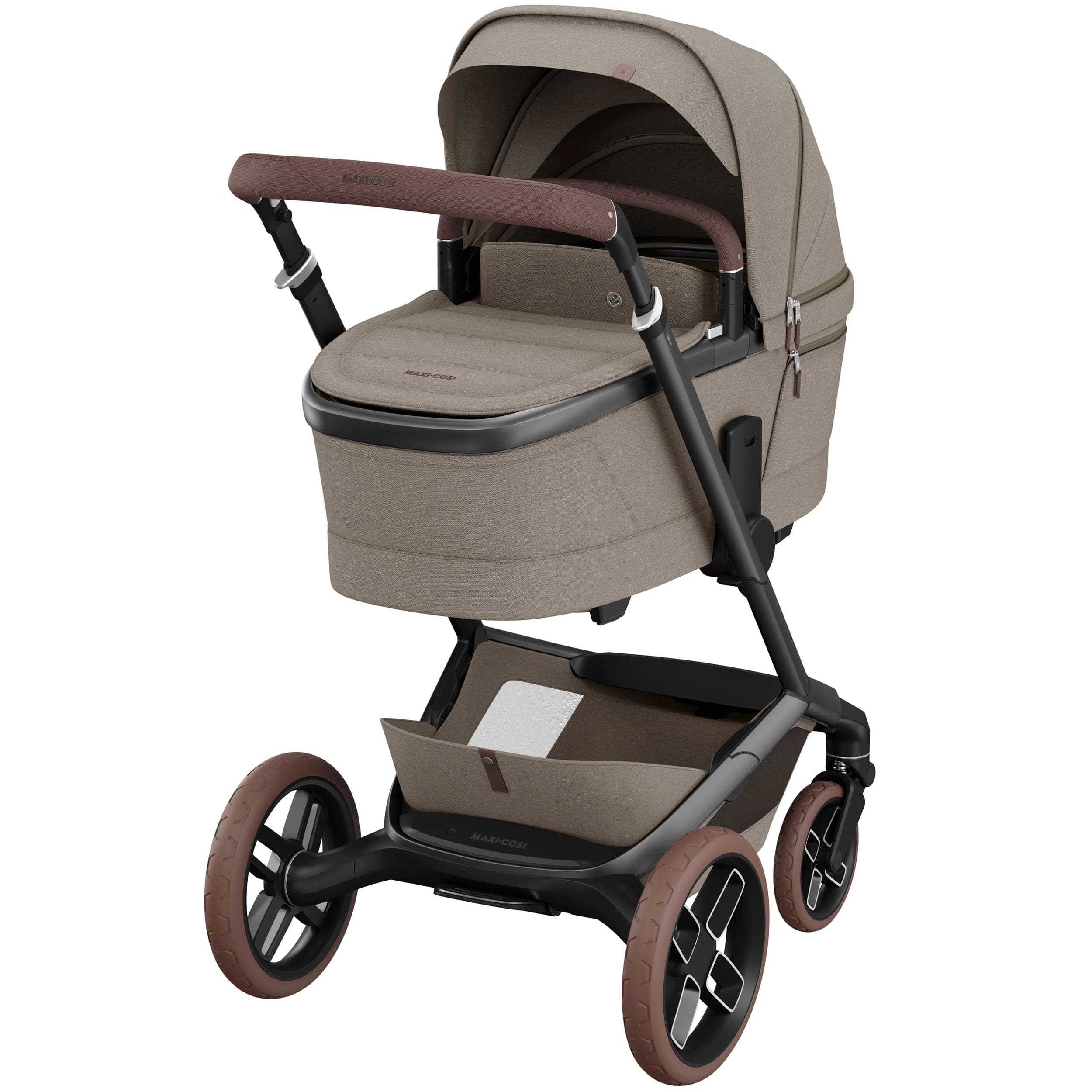 Maxi-Cosi FAME 10 Piece Premium Bundle in Twillic Truffle (Brown Wheels) Travel Systems KF69700000