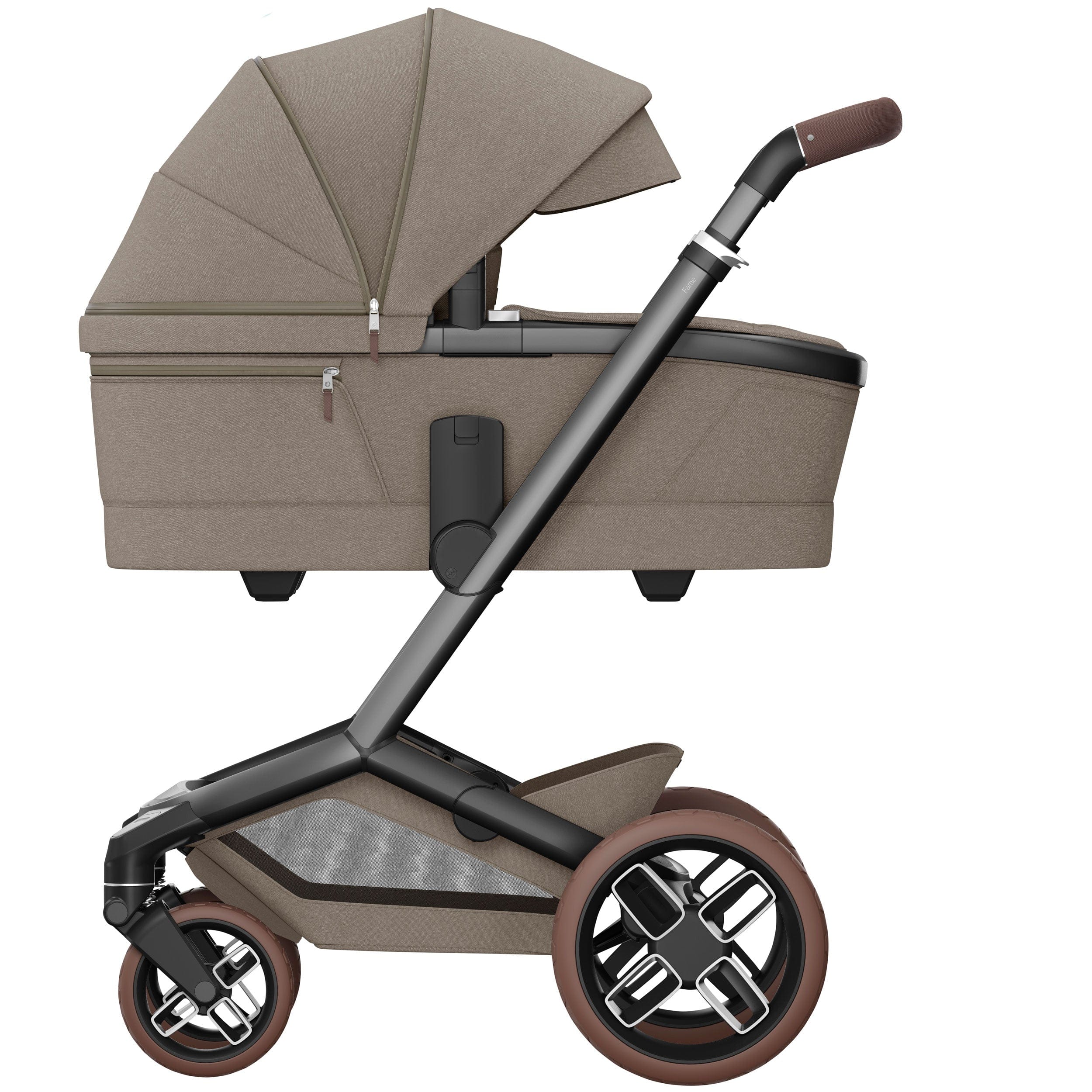 Maxi-Cosi FAME 10 Piece Premium Bundle in Twillic Truffle (Brown Wheels) Travel Systems KF69700000