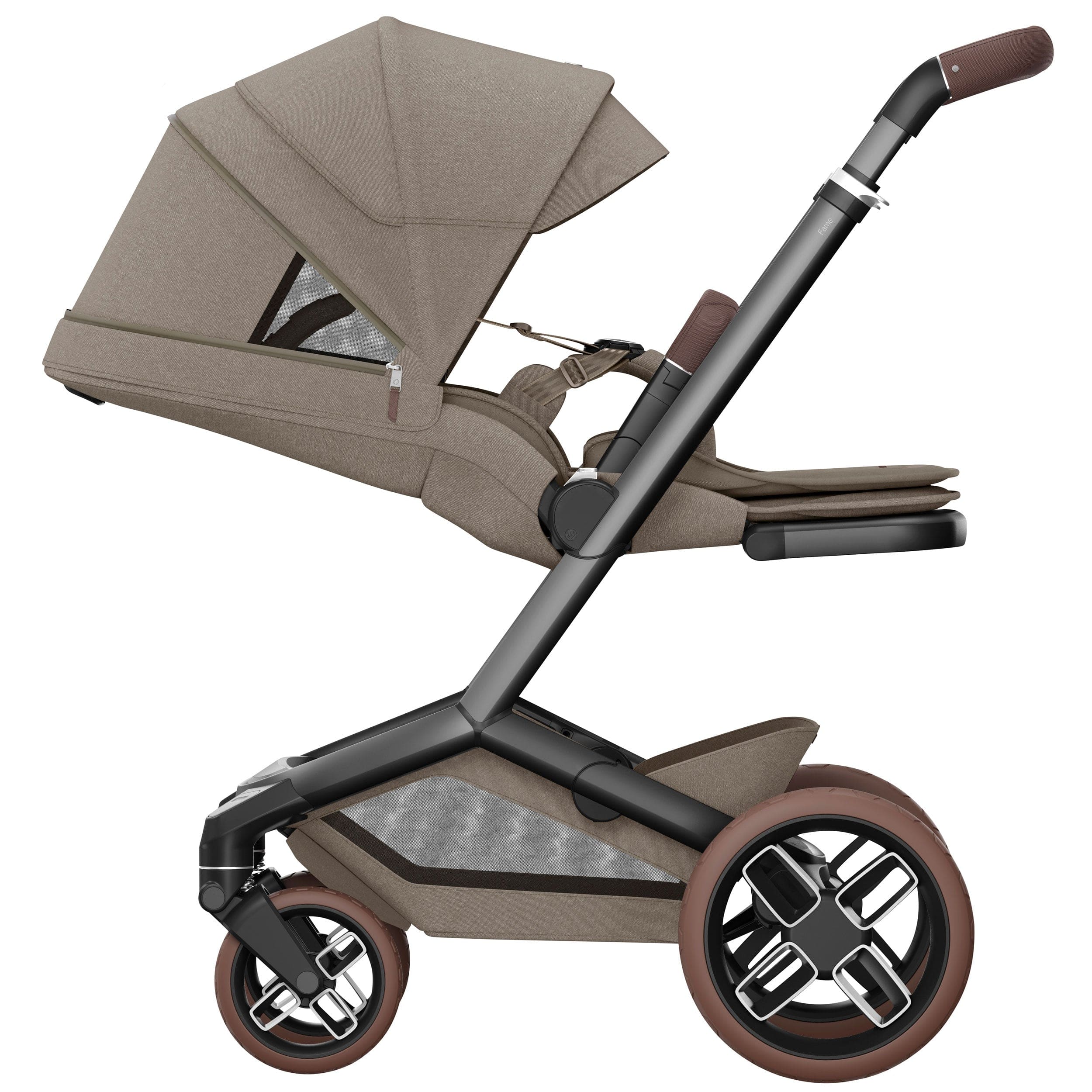 Maxi-Cosi FAME 10 Piece Premium Bundle in Twillic Truffle (Brown Wheels) Travel Systems KF69700000