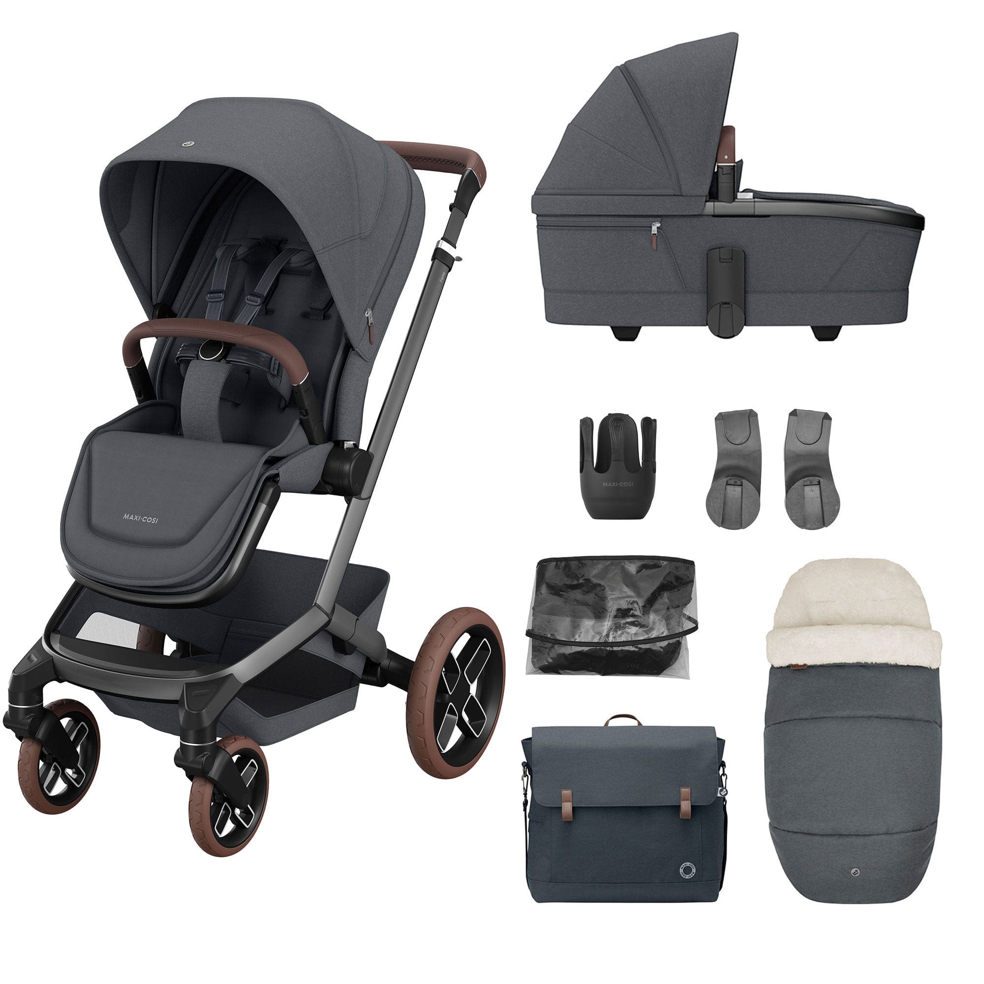 Maxi-Cosi FAME 7 Piece Essential Bundle in Twillic Graphite Travel Systems KF69400000 8712930013600