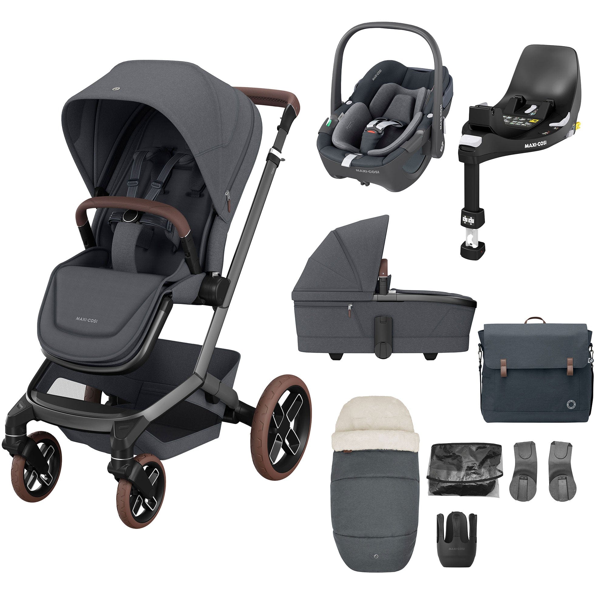 Maxi-Cosi FAME 9 Piece Complete Bundle in Twillic Graphite Travel Systems KF69300000 8712930013594