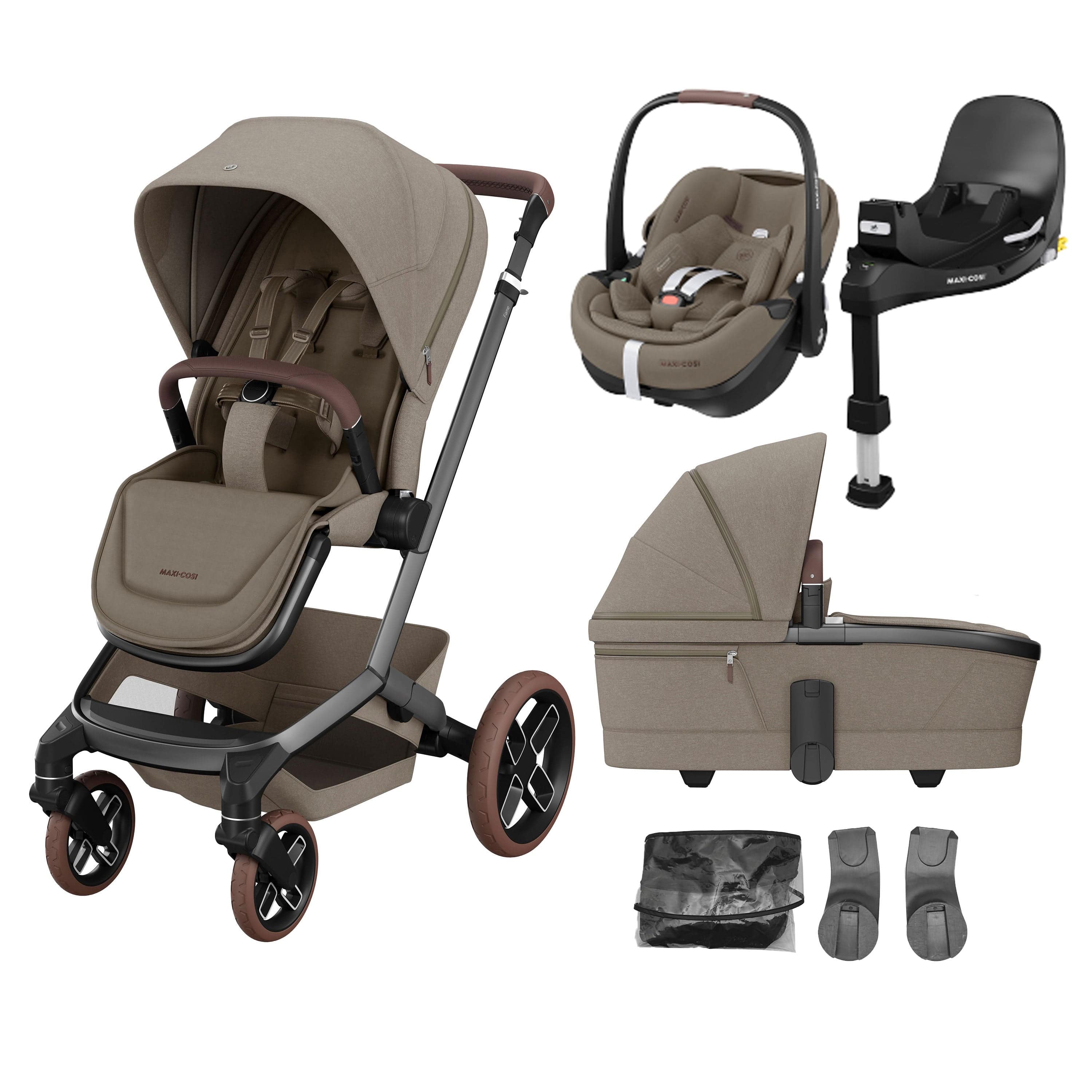 Maxi-Cosi FAME Travel System (Pebble 360 Pro & Base KIT) in Twillic Truffle - Brown Wheels Travel Systems KF69500000 8712930013815