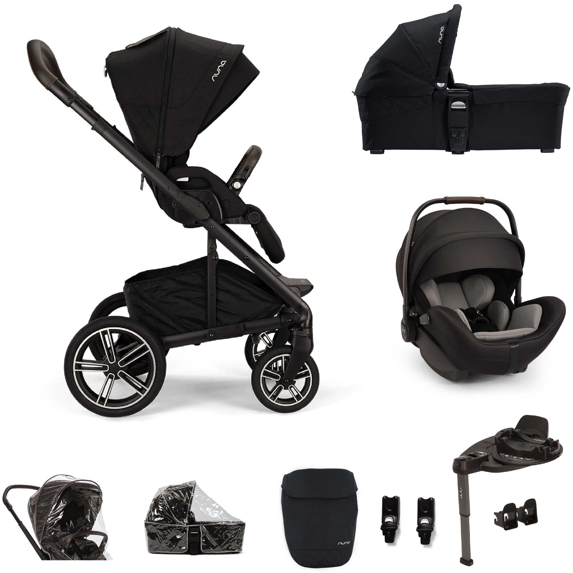 Nuna MIXX Next & ARRA Flex & BASE Curv Bundle in Caviar Travel Systems Z2BNMIXX1046UK 5056080617756