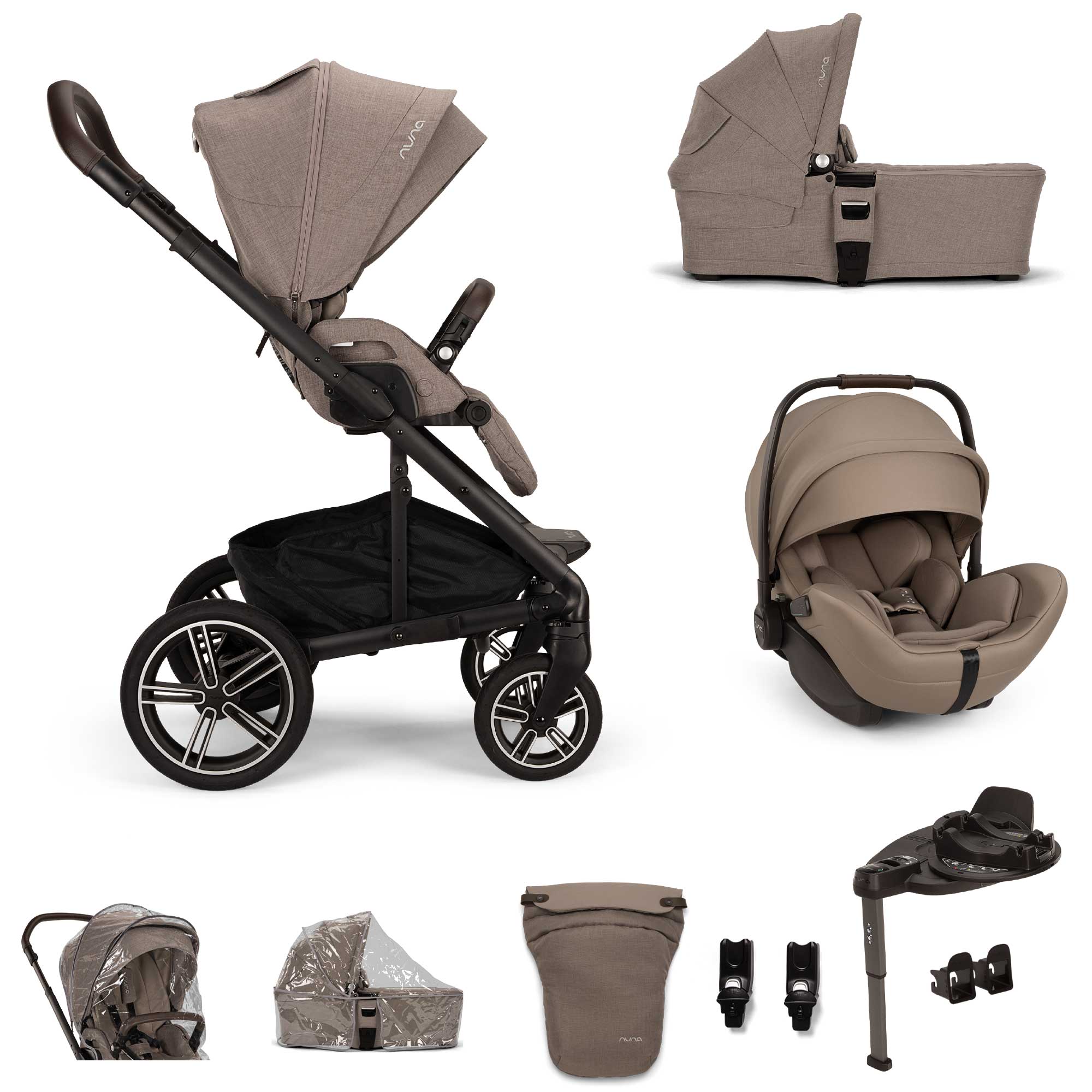 Nuna MIXX Next & ARRA Flex & BASE Curv Bundle in Cedar Travel Systems Z2BNMIXX1047UK 5056080617763