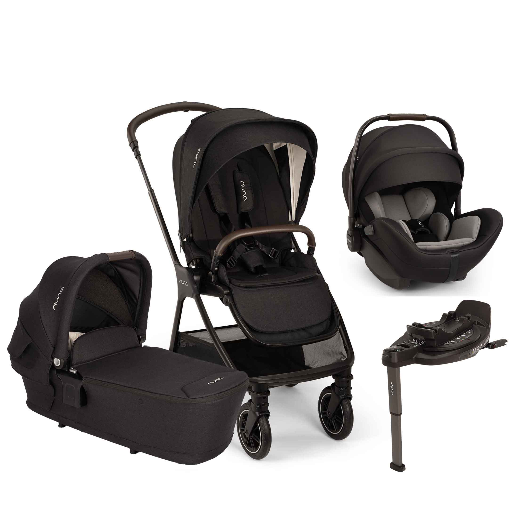 Nuna TRIV Next & ARRA Flex & BASE Curv Bundle in Caviar Travel Systems Z2BNTRIV1042UK 5056080617817