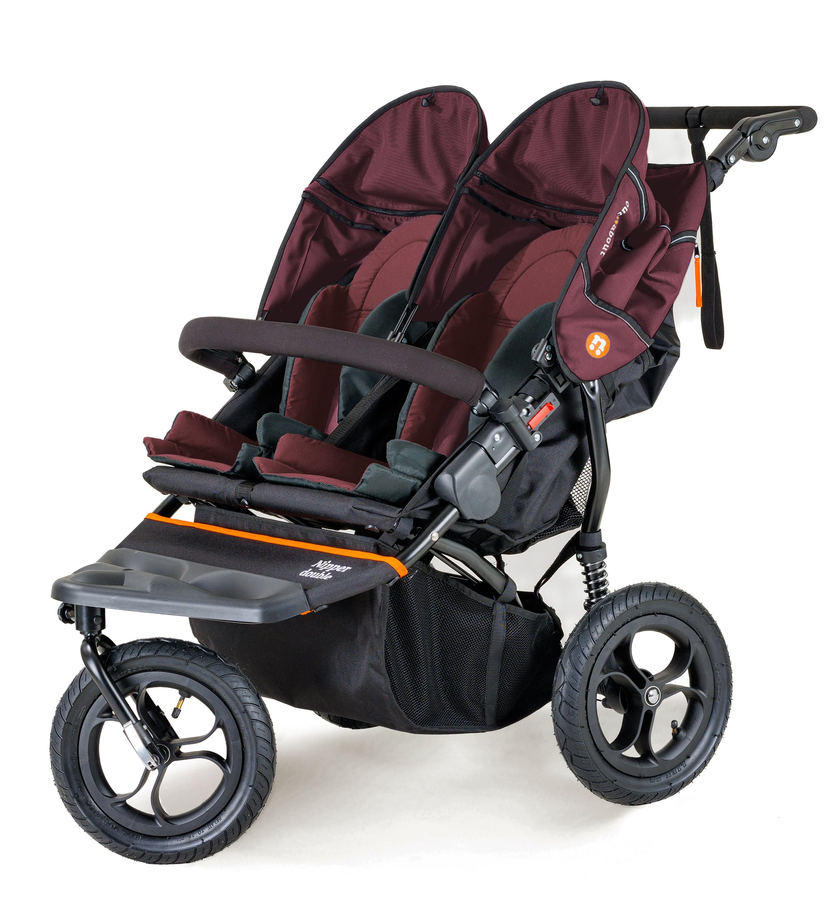 Out n About Nipper Double Duo Comfort Bundle in Brambleberry Red 3 Wheeler Pushchair Bundles 15790-DTN-COM-RED 5060167546143