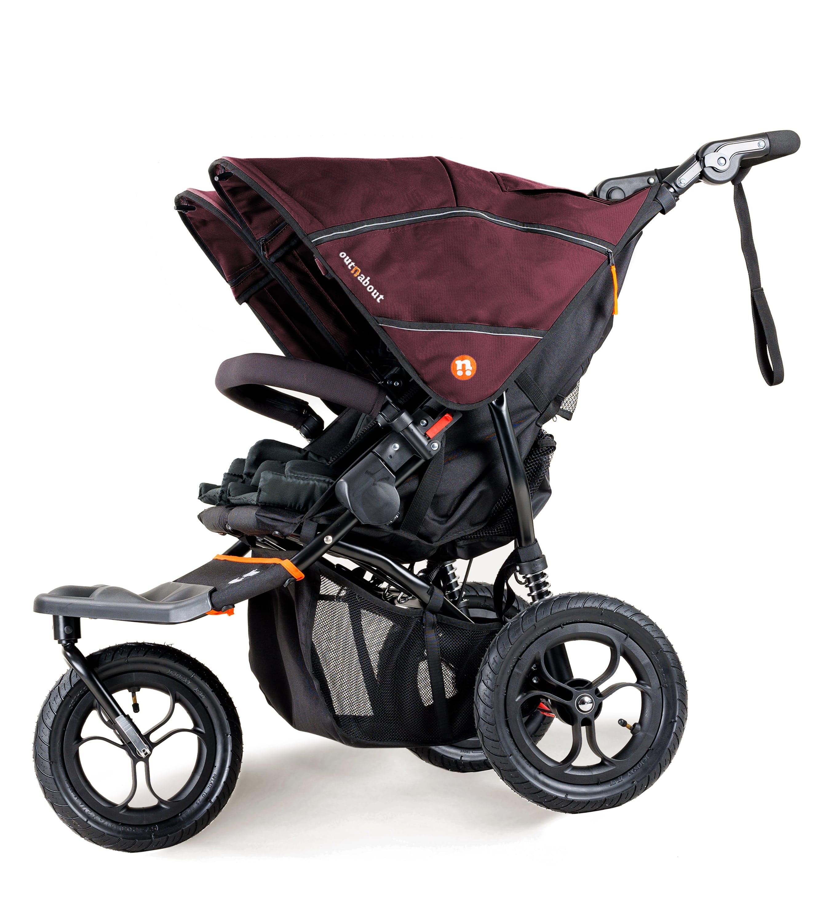 Out n About Nipper Double Duo Comfort Bundle in Brambleberry Red 3 Wheeler Pushchair Bundles 15790-DTN-COM-RED 5060167546143