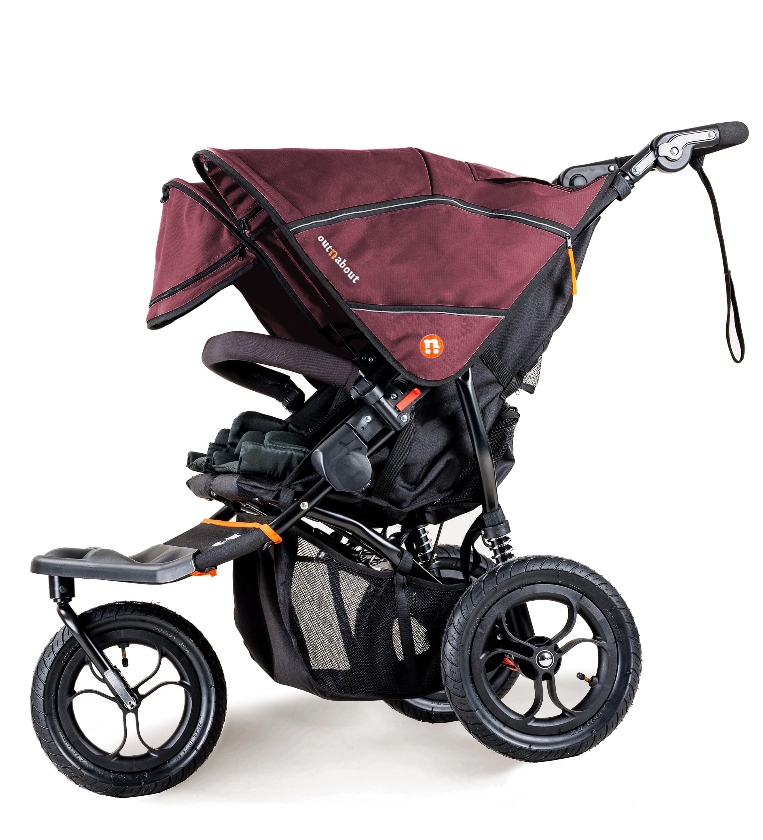 Out n About Nipper Double Duo Comfort Bundle in Brambleberry Red 3 Wheeler Pushchair Bundles 15790-DTN-COM-RED 5060167546143