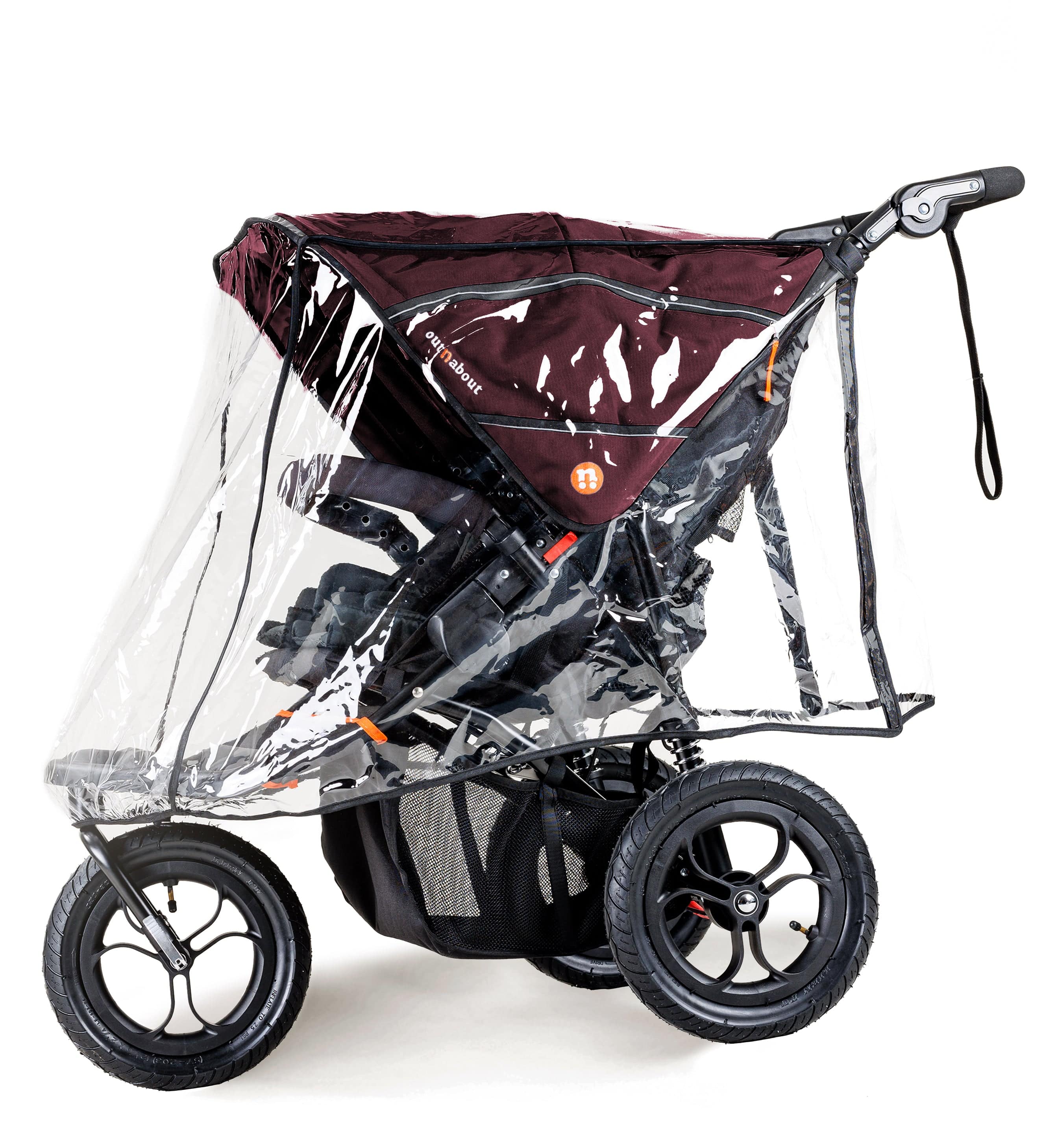 Out n About Nipper Double Duo Comfort Bundle in Brambleberry Red 3 Wheeler Pushchair Bundles 15790-DTN-COM-RED 5060167546143