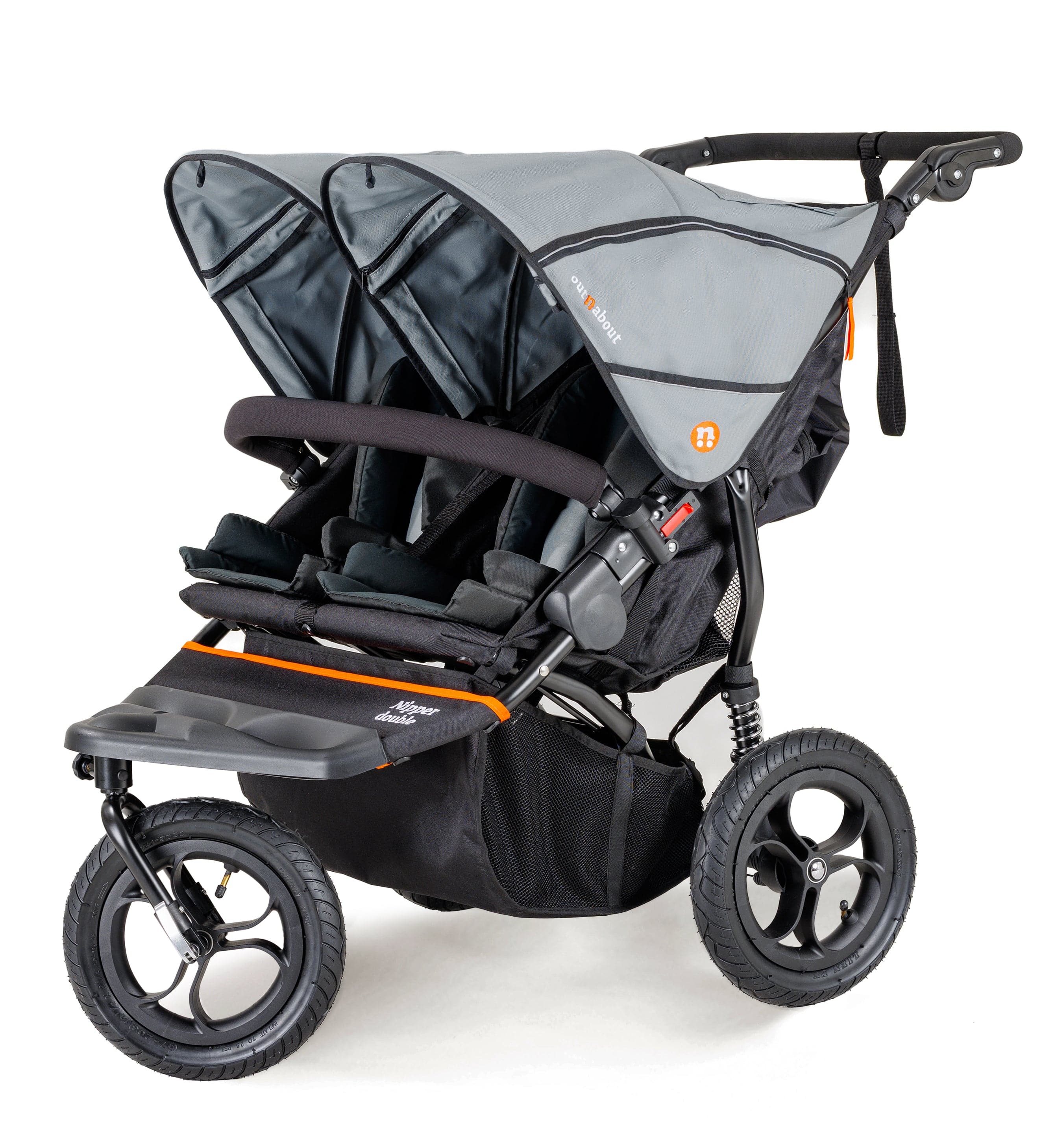 Out n About Nipper Double Duo Comfort Bundle in Rock Salt Grey 3 Wheeler Pushchair Bundles 15782-DTN-COM-RSG 5060167546112