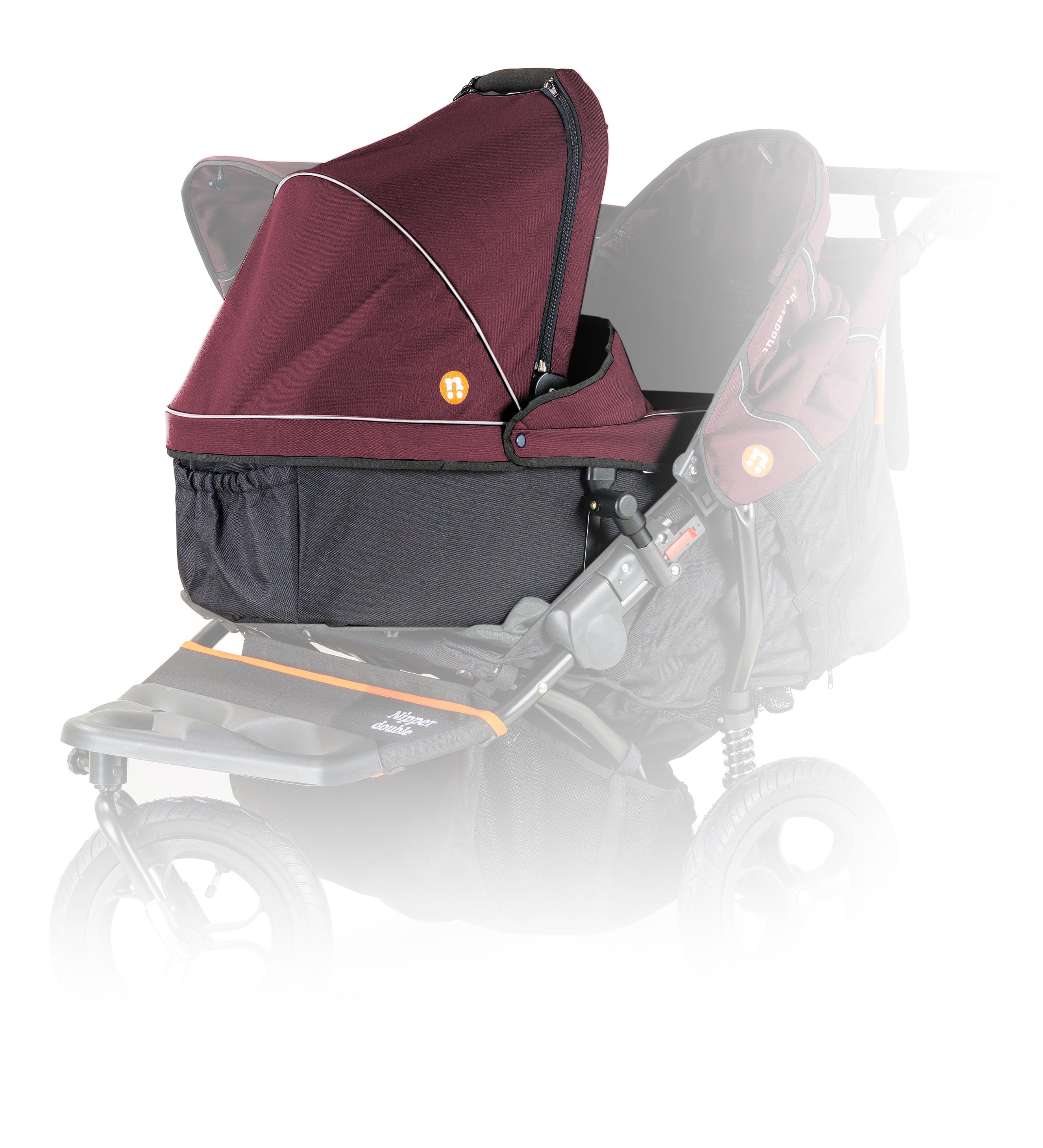 Out n About Nipper Double Duo Essentials Bundle in Brambleberry Red 3 Wheeler Pushchair Bundles 15753-DTN-ESS-RED 5060167546143