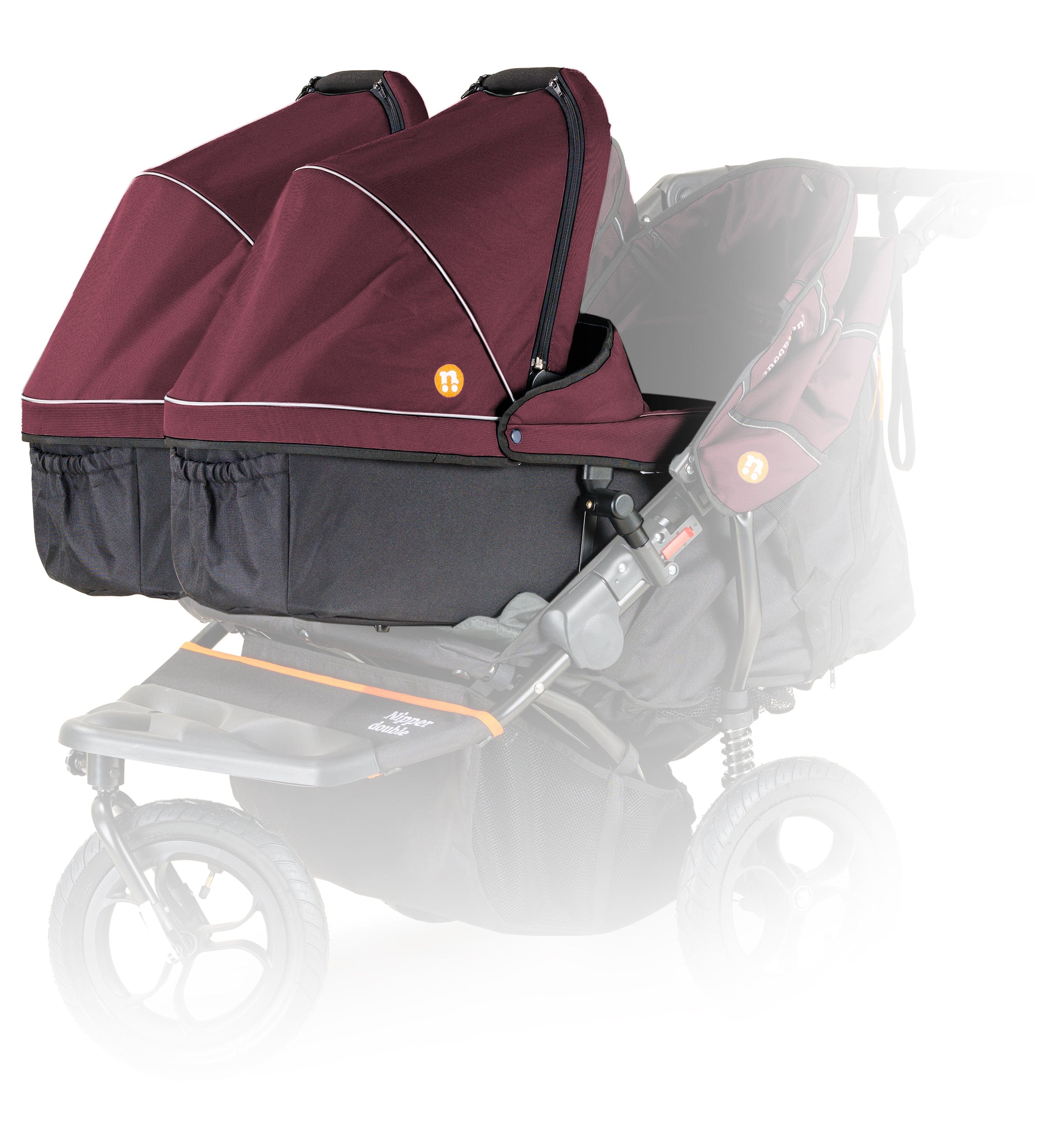 Out n About Nipper Double Twin Essentials Bundle in Brambleberry Red 3 Wheeler Pushchair Bundles 15717-DTW-ESS-RED 5060167546143