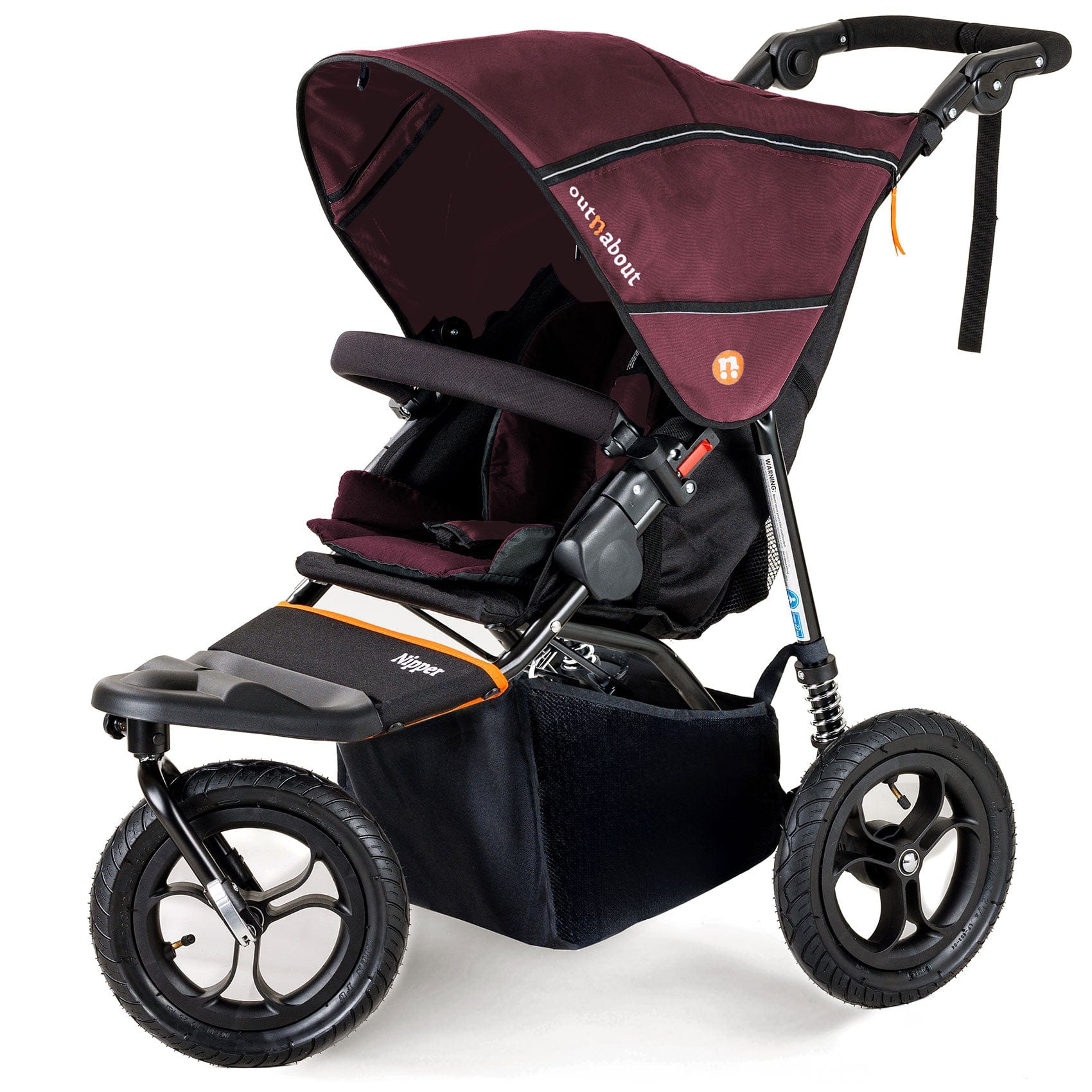 Out n About Nipper Single Newborn Comfort Bundle in Brambleberry Red 3 Wheeler Pushchair Bundles 15820-SGL-RED 5060167546143