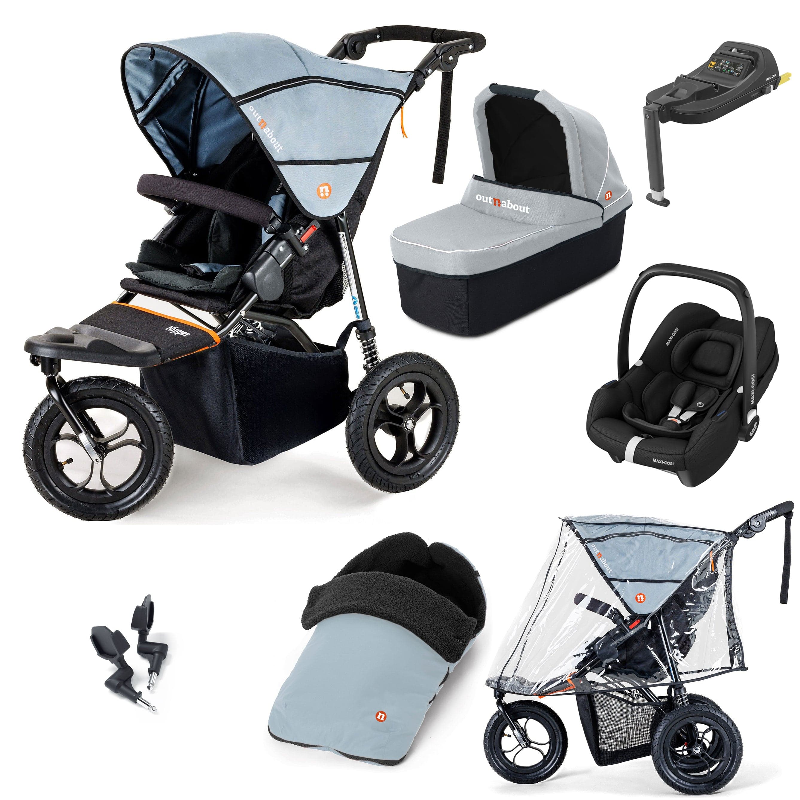 Out n About Nipper Single Maxi-Cosi Essential Bundle in Rock Salt Grey Travel Systems 15806-MC-CAB-RSG 5060167546112