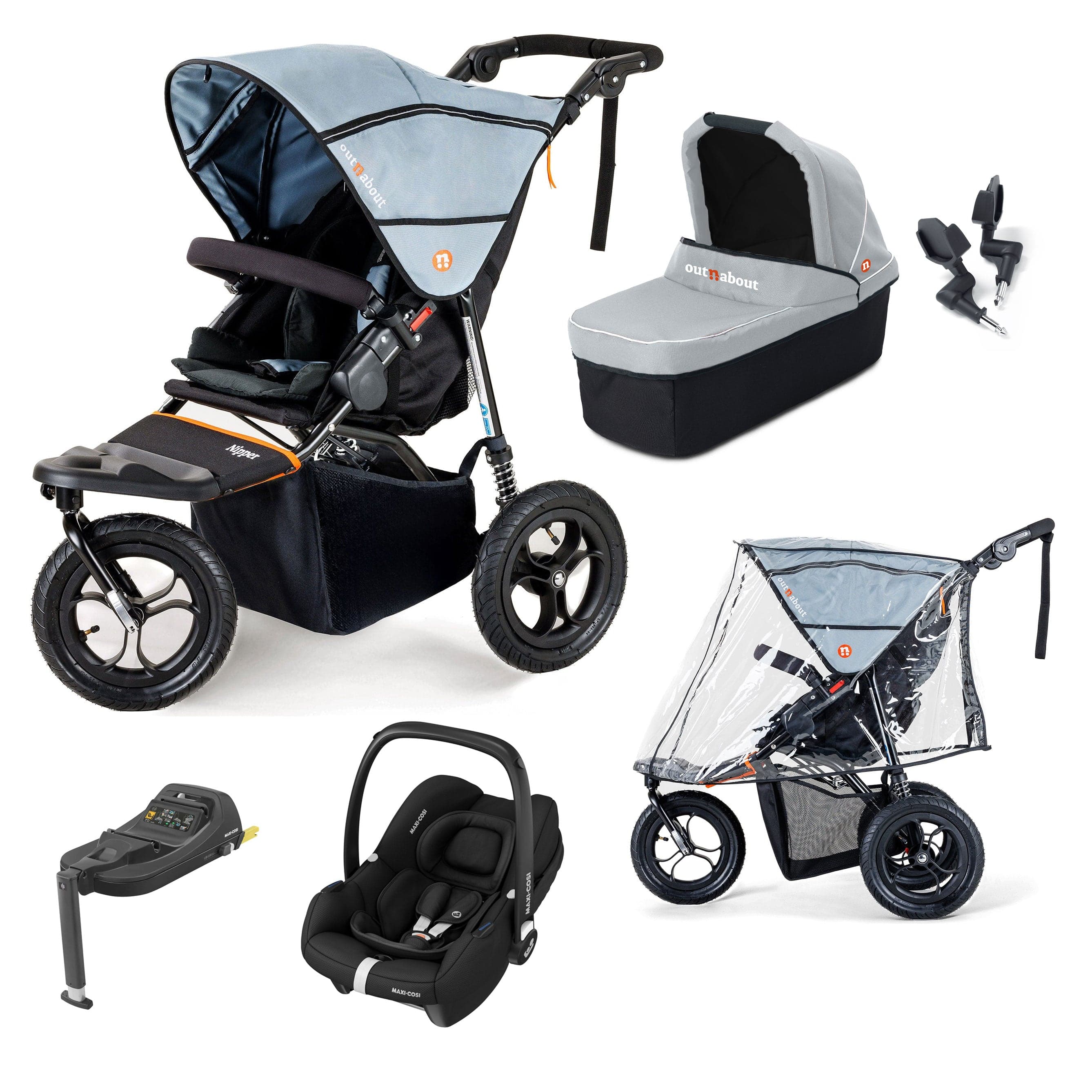 Out n About Nipper Single Maxi-Cosi Starter Bundle in Rock Salt Grey Travel Systems 15836-MC-CAB-RSG 5060167546112