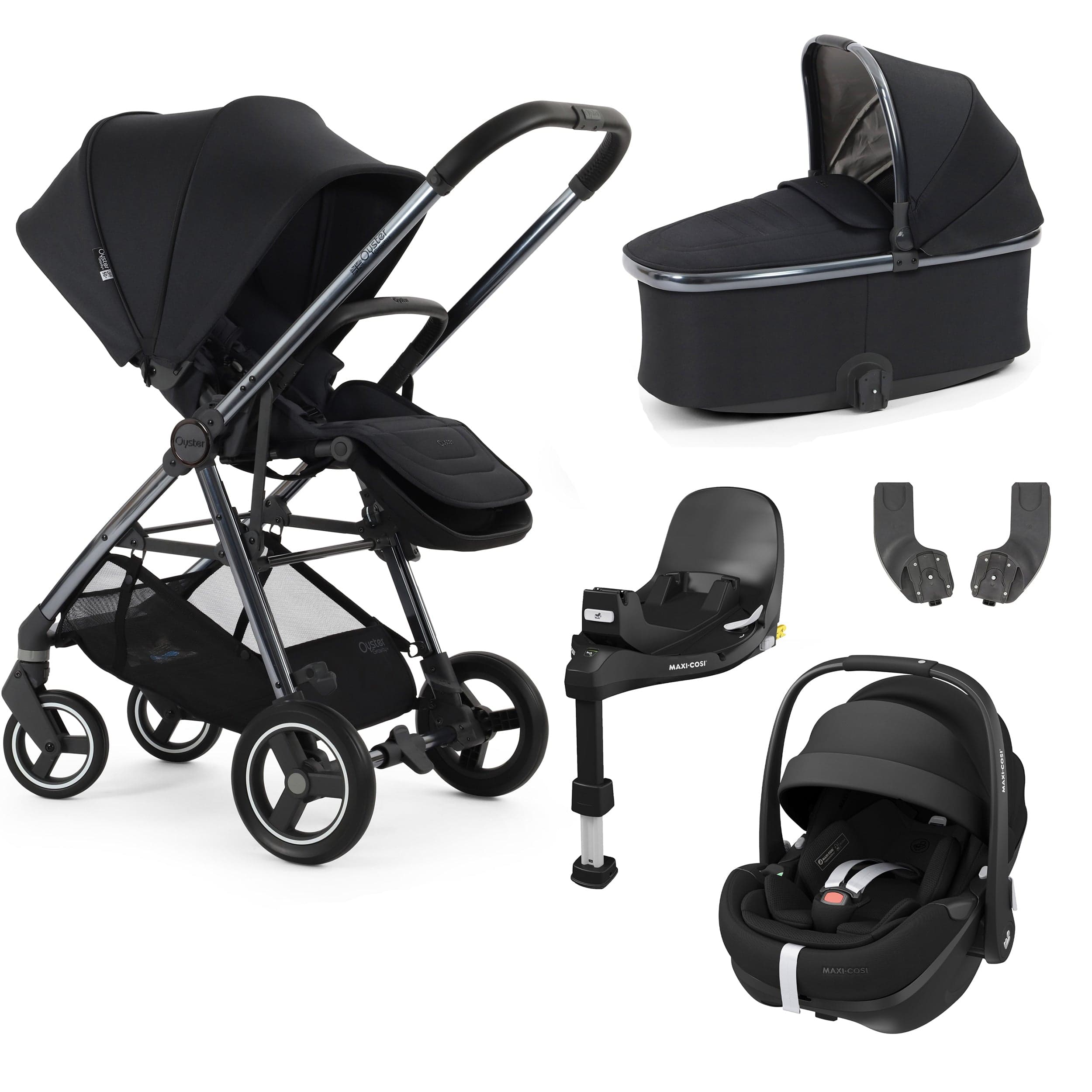 Oyster Gravity+ 5 Piece Bundle in Carbonite Baby Prams 17920-CAR-2 5061711569932