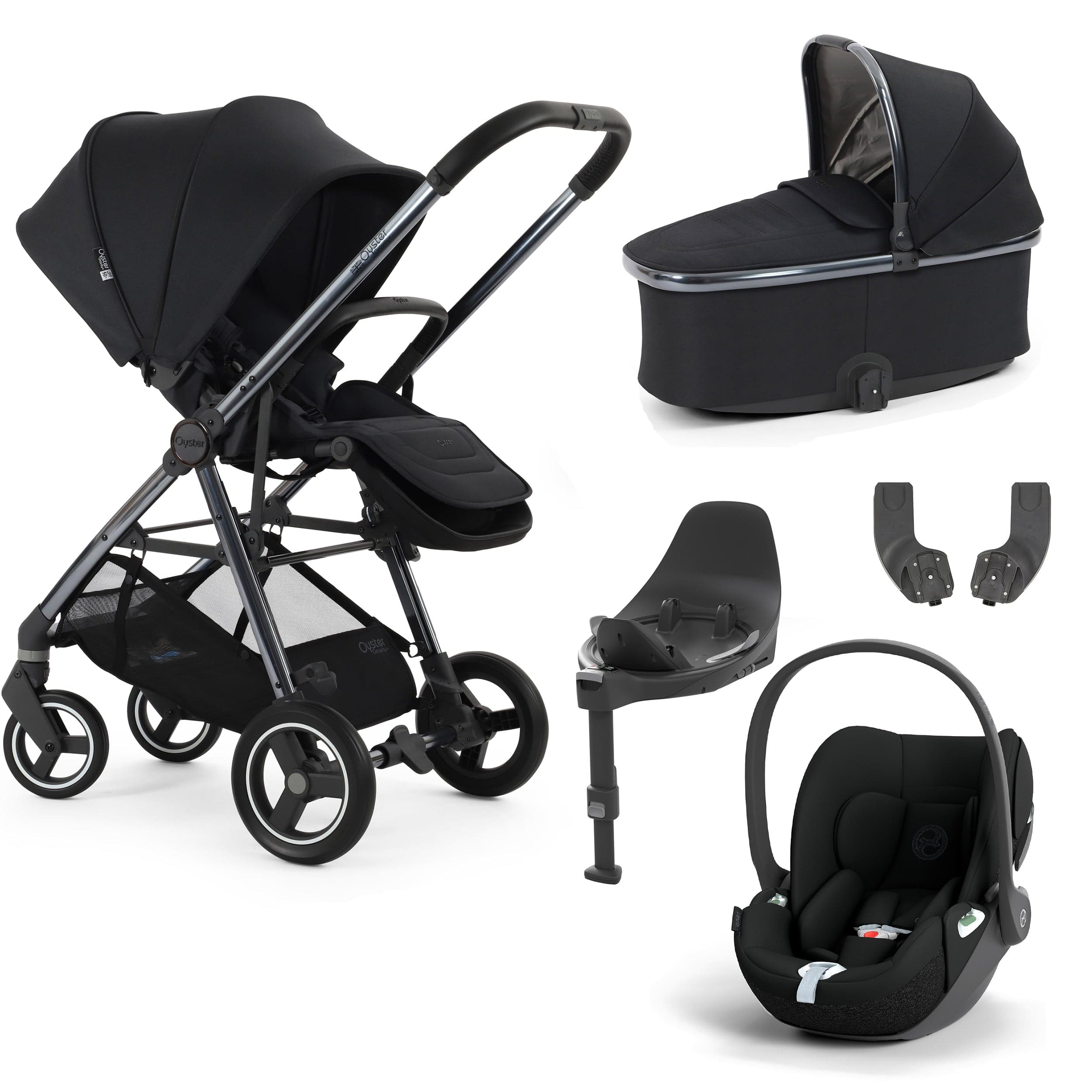 Oyster Gravity+ 5 Piece Bundle in Carbonite Baby Prams 17920-CAR-3 5061711569932