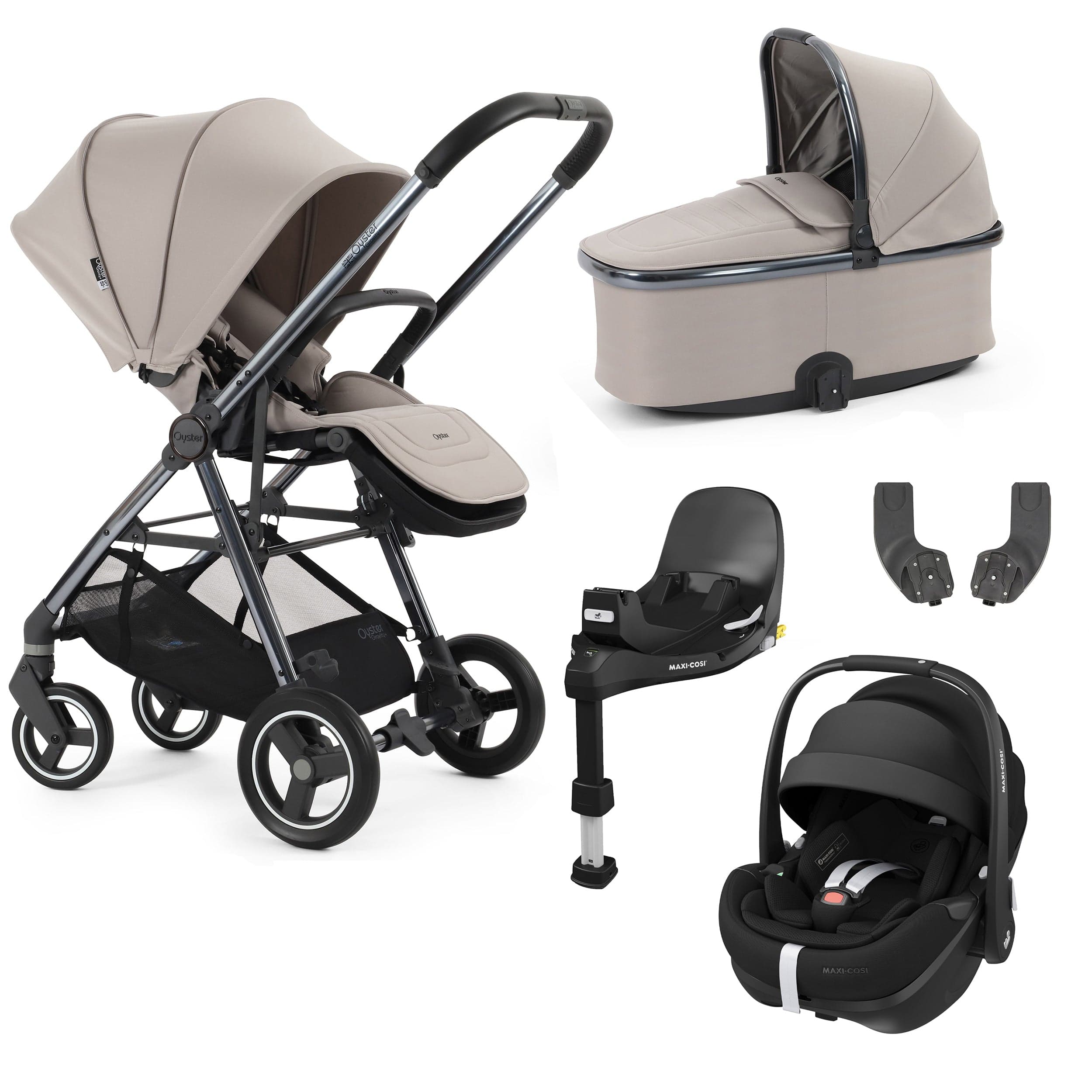 Oyster Gravity+ 5 Piece Bundle in Stone Baby Prams 17920-STO-2 5060711569956