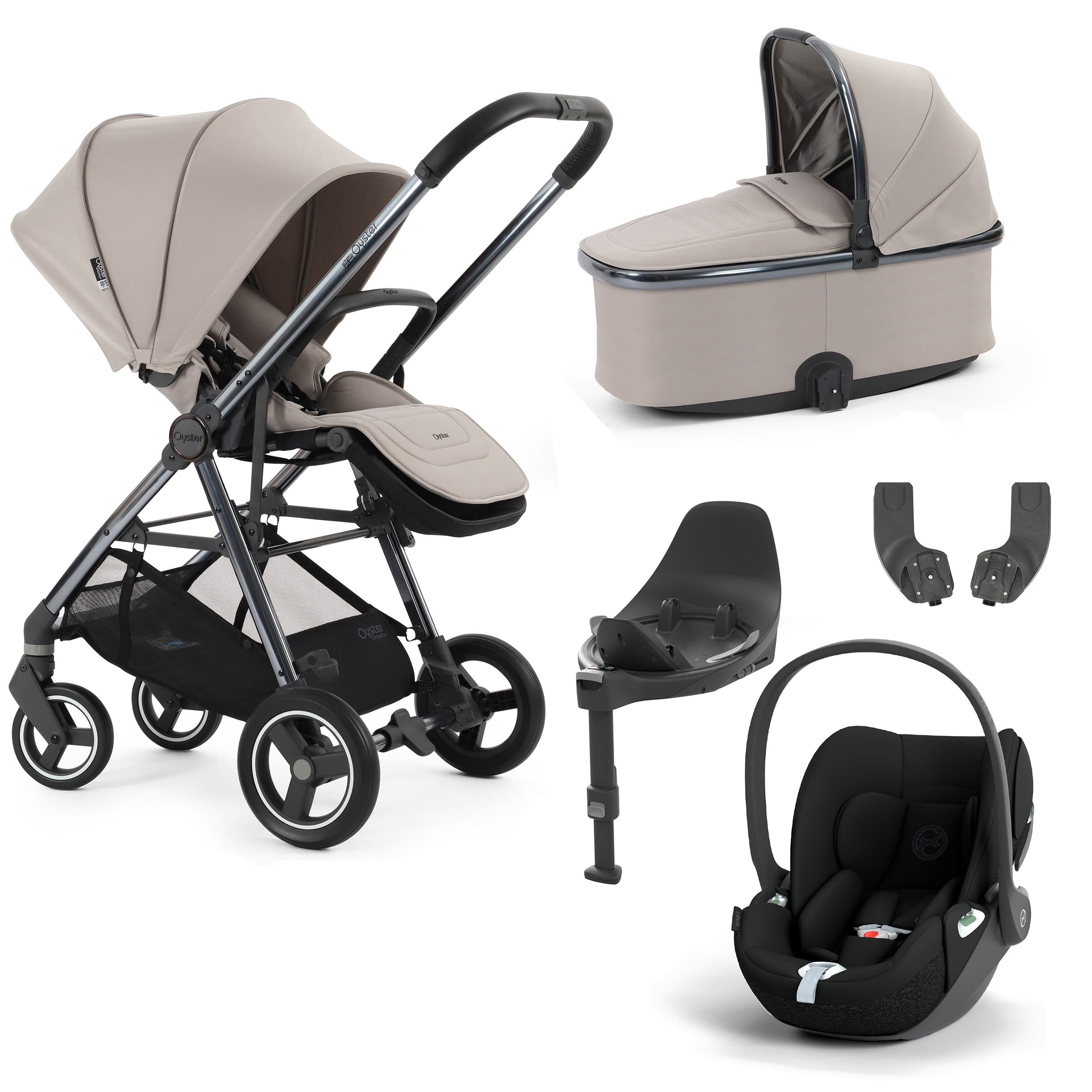 Oyster Gravity+ 5 Piece Bundle in Stone Baby Prams 17920-STO-3 5060711569956