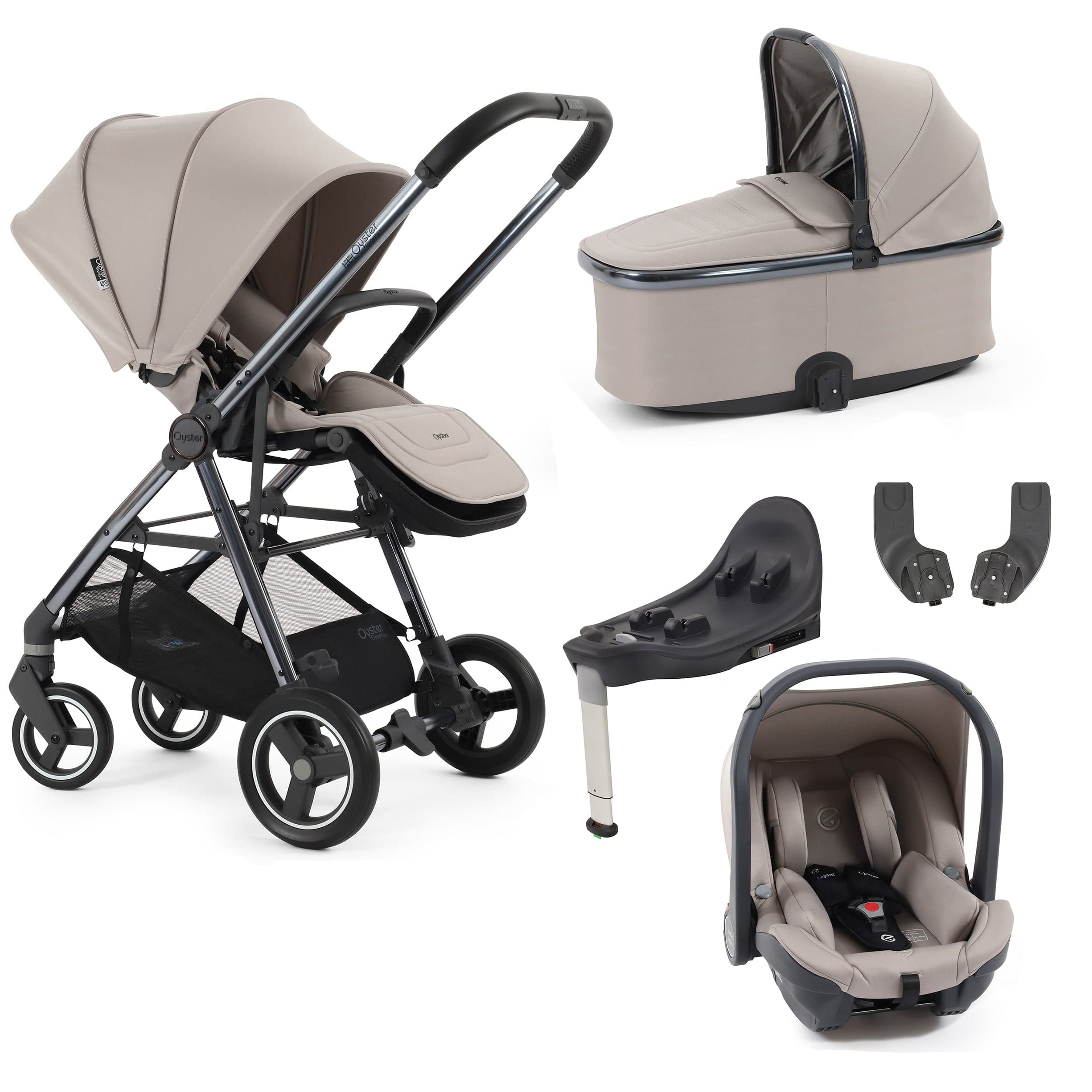 Oyster Gravity+ 5 Piece Bundle in Stone Baby Prams 17920-STO 5060711569956