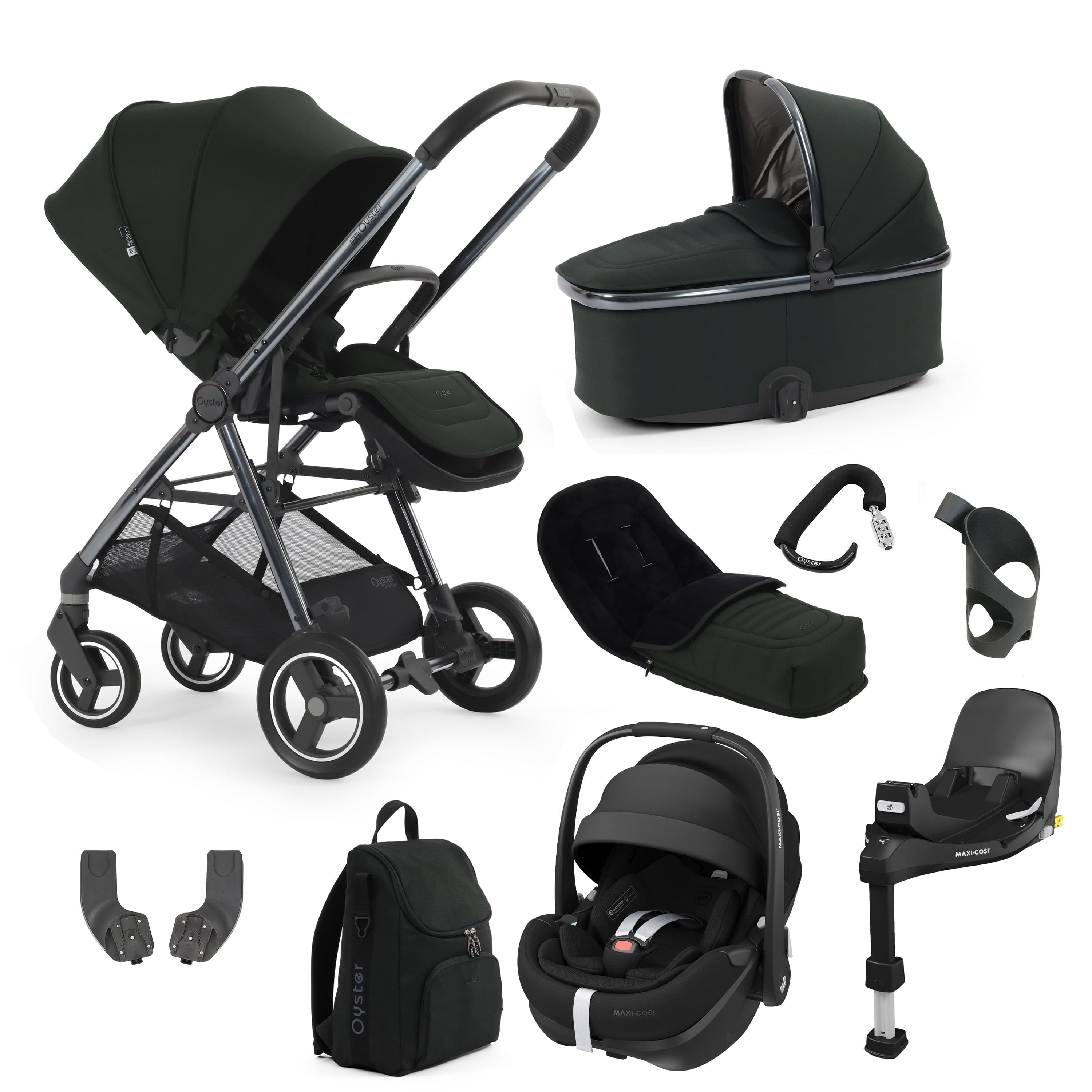 Oyster Gravity+ 9 Piece Bundle in Black Olive Baby Prams 17940-BLO-2 5060711569925