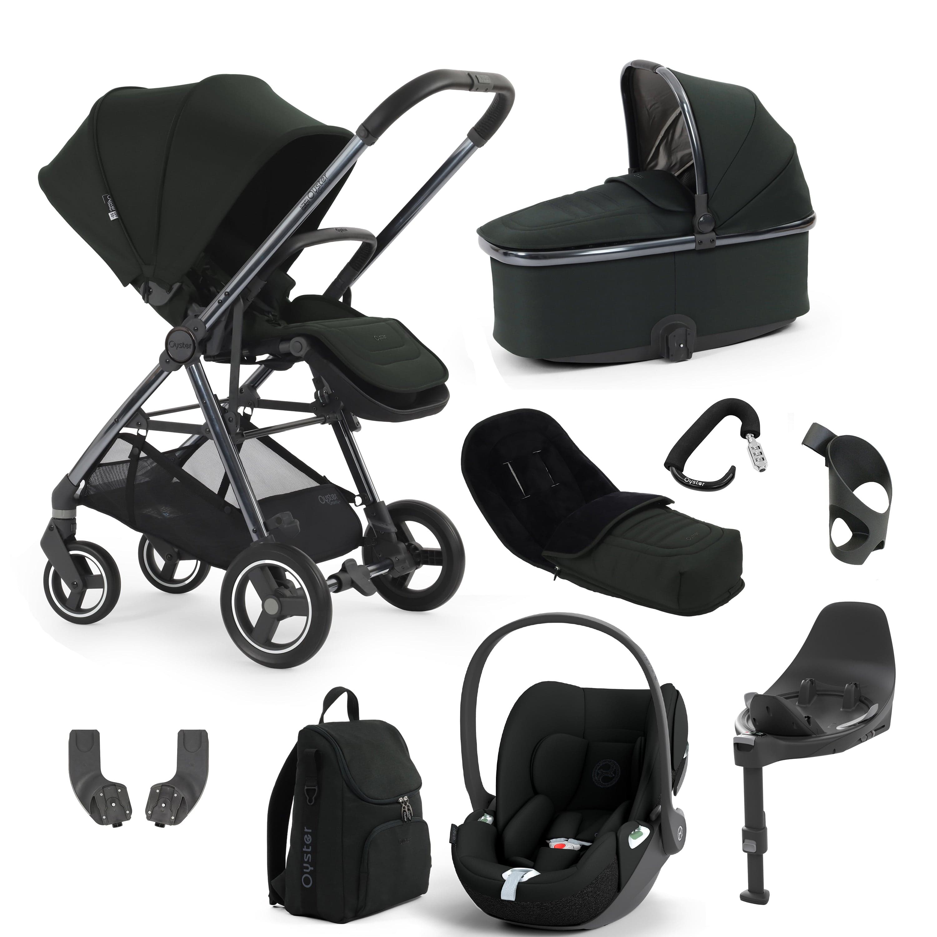 Oyster Gravity+ 9 Piece Bundle in Black Olive Baby Prams 17940-BLO-3 5060711569925