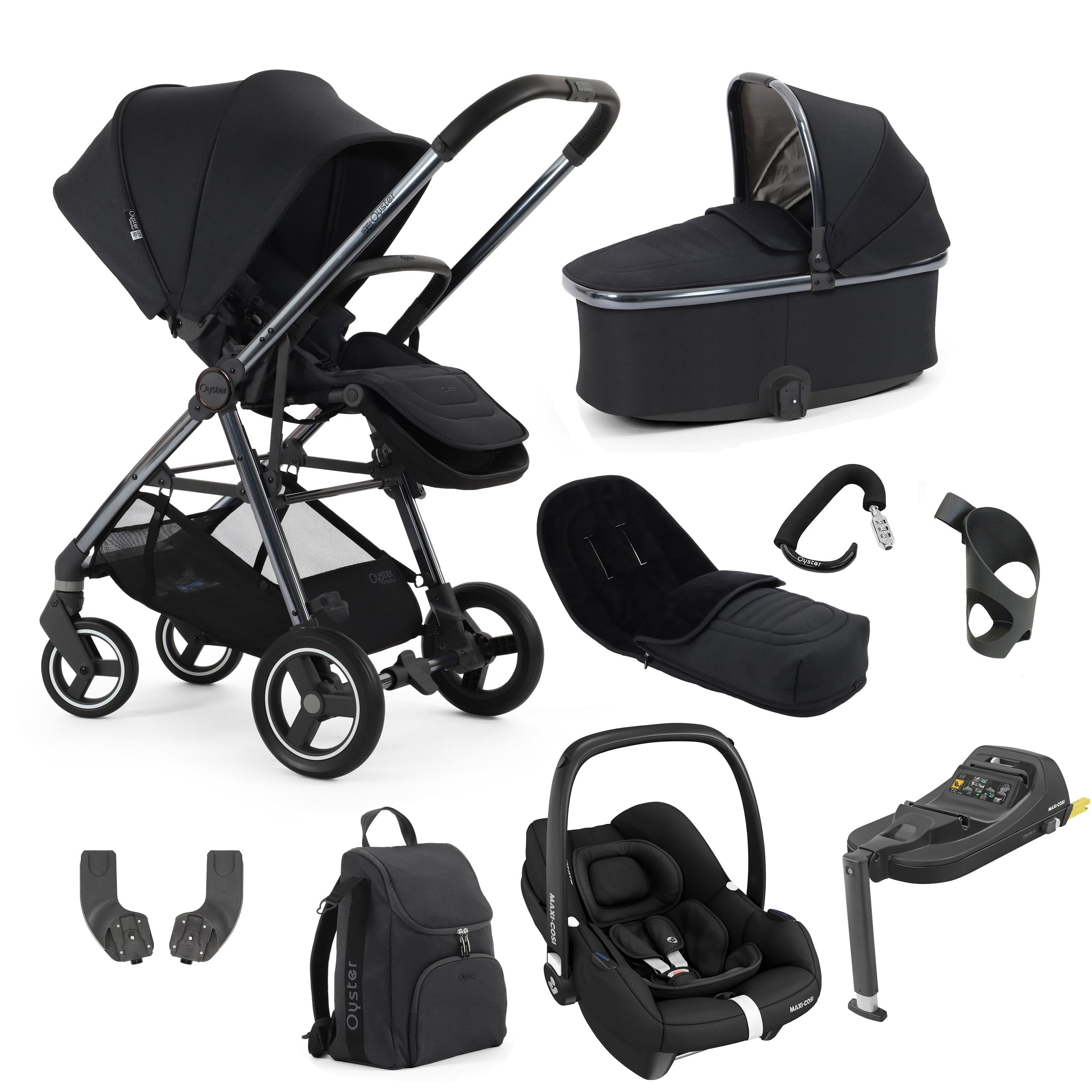 Oyster Gravity+ 9 Piece Bundle in Carbonite Baby Prams 17940-CAR-1 5061711569932