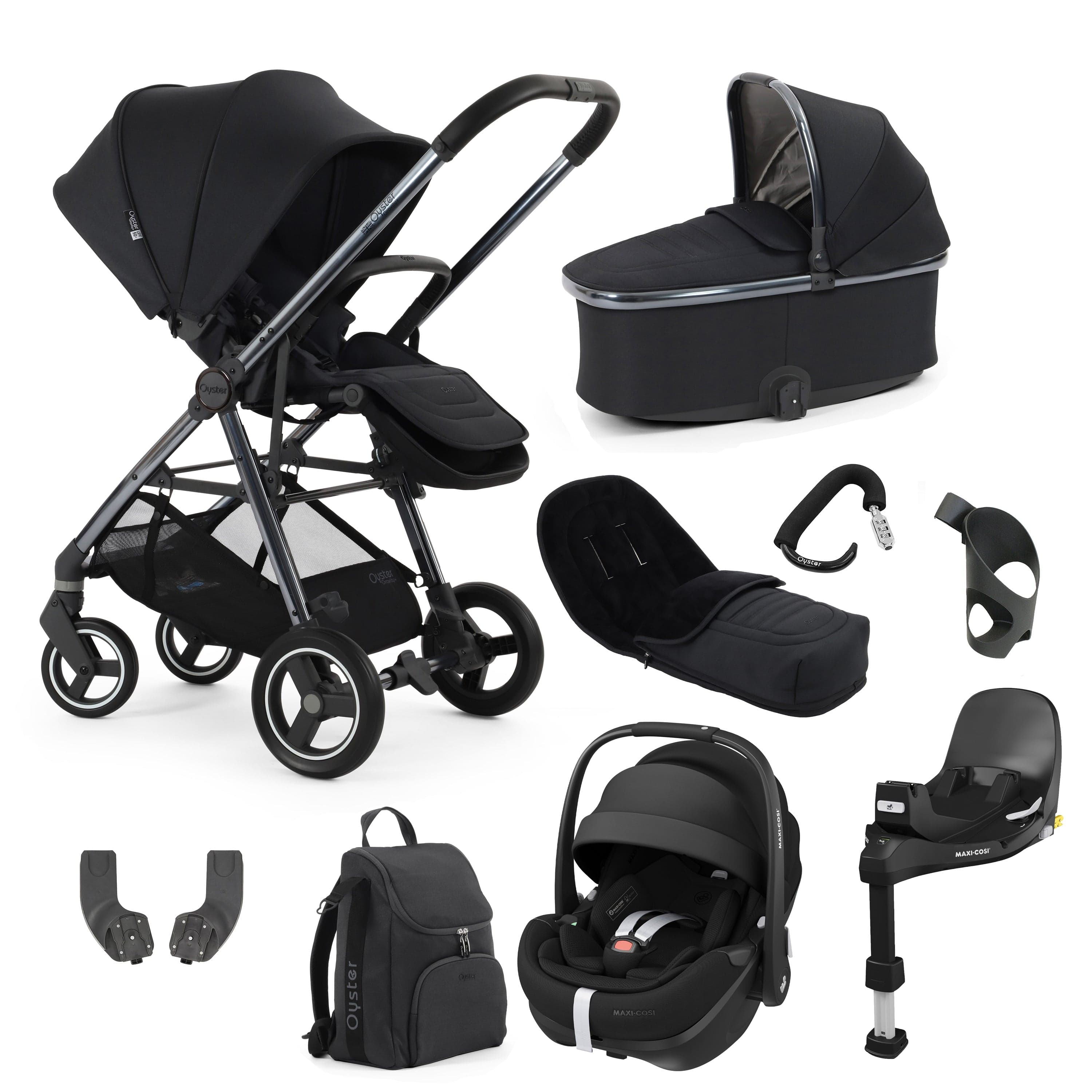 Oyster Gravity+ 9 Piece Bundle in Carbonite Baby Prams 17940-CAR-2 5061711569932