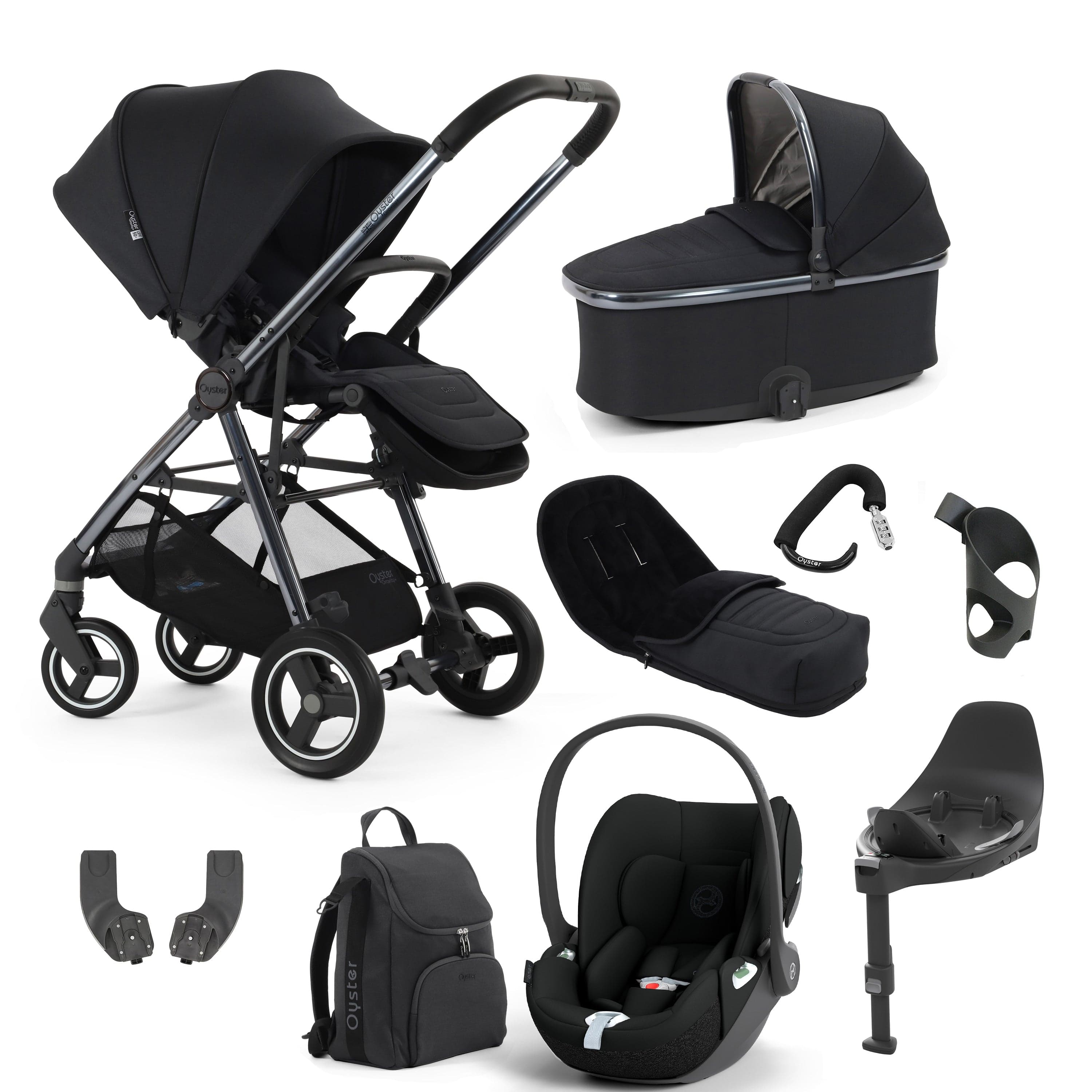 Oyster Gravity+ 9 Piece Bundle in Carbonite Baby Prams 17940-CAR-3 5061711569932