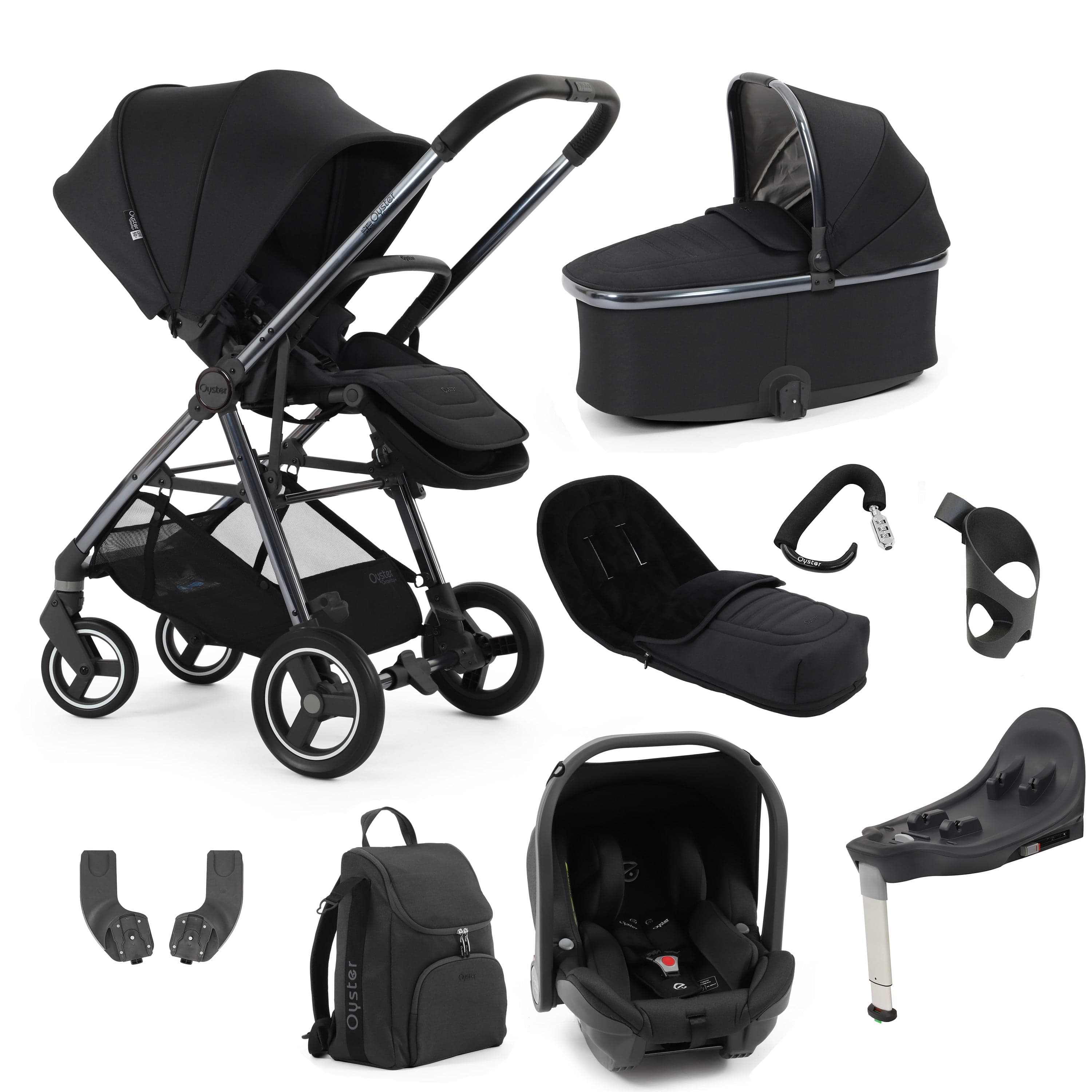 Oyster Gravity+ 9 Piece Bundle in Carbonite Baby Prams 17940-CAR 5061711569932