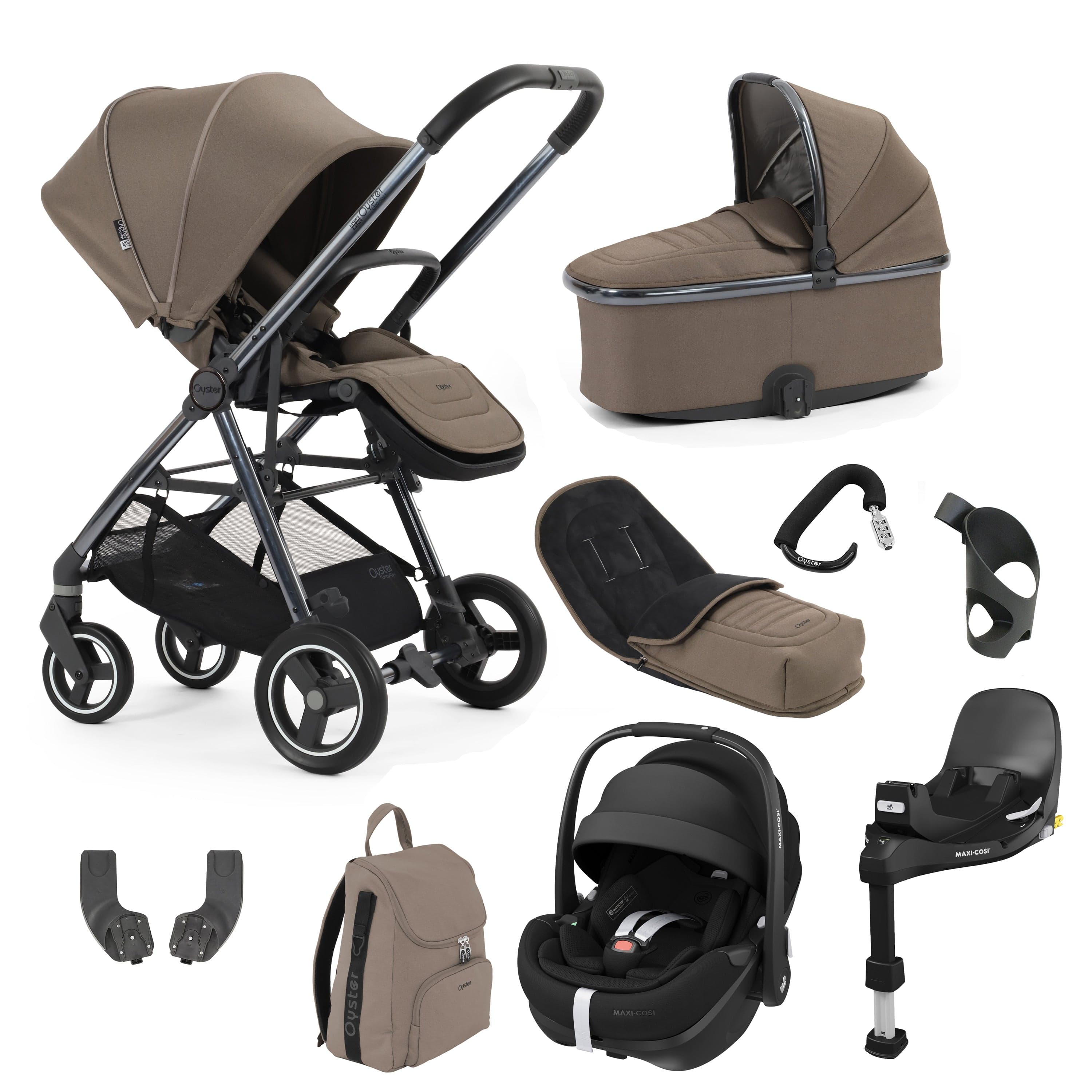 Oyster Gravity+ 9 Piece Bundle in Mink Baby Prams 17940-MIN-2 5060711569949