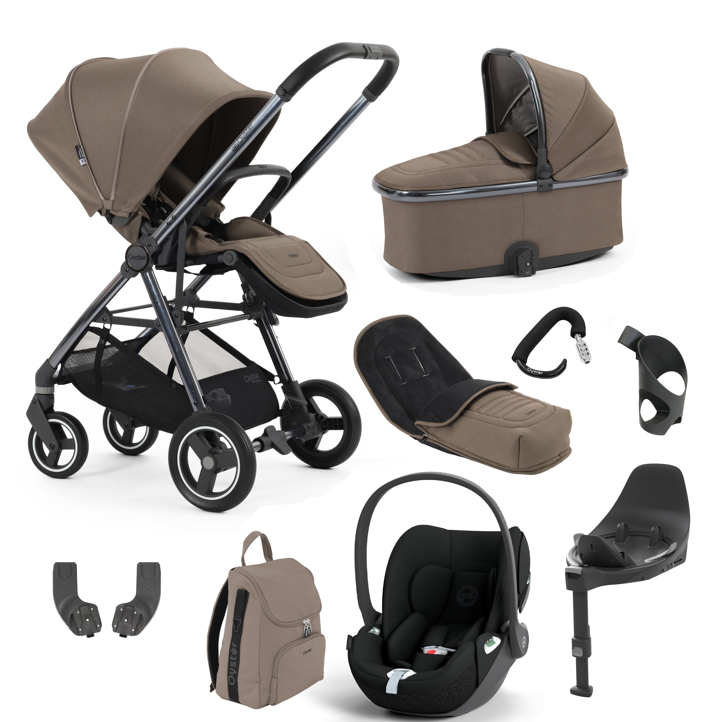 Oyster Gravity+ 9 Piece Bundle in Mink Baby Prams 17940-MIN-3 5060711569949