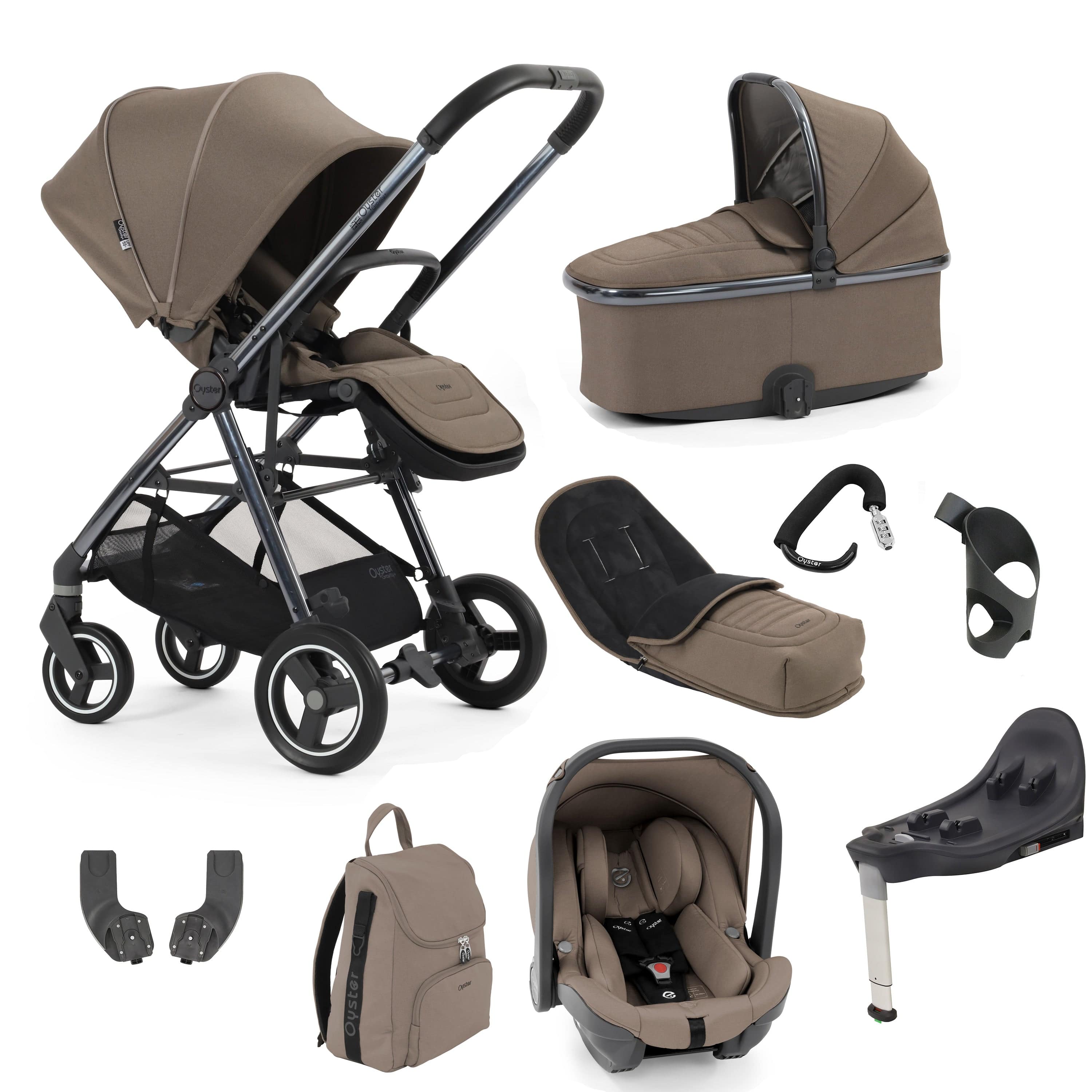 Oyster Gravity+ 9 Piece Bundle in Mink Baby Prams 17940-MIN 5060711569949