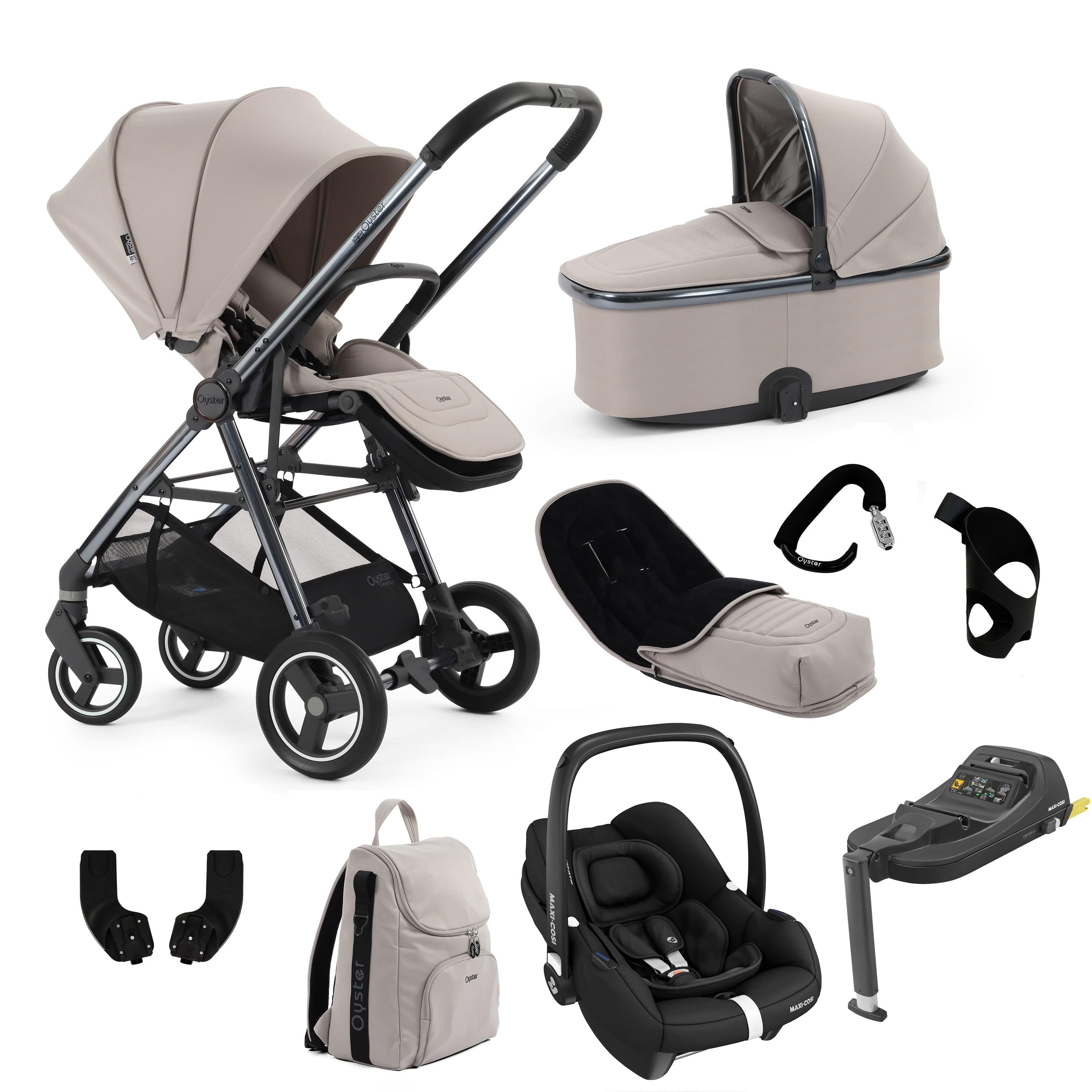 Oyster Gravity+ 9 Piece Bundle in Stone Baby Prams 17940-STO-1 5060711569956