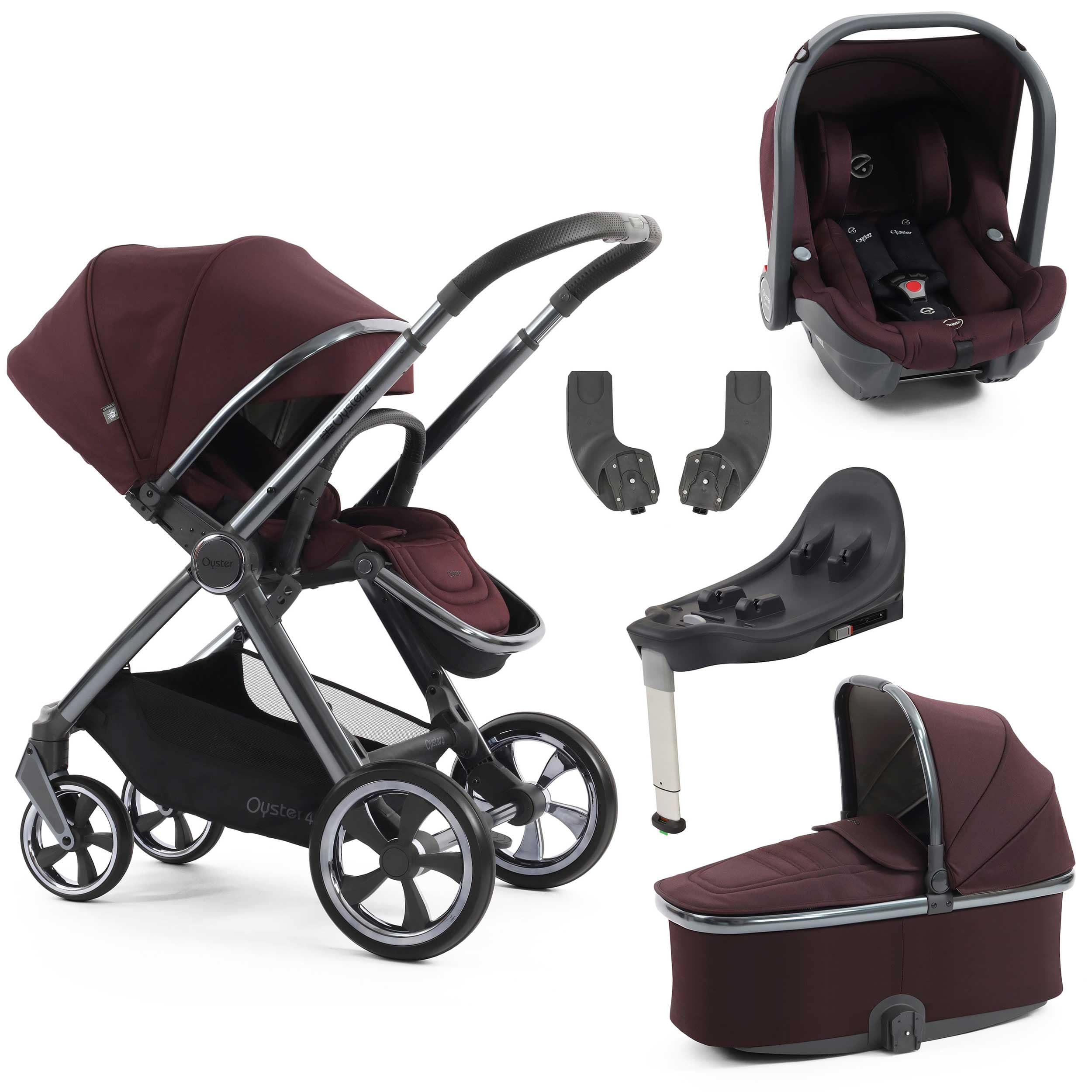 Oyster 4 Essential Bundle in Mulberry Travel Systems 18107-MUL 5061058981296