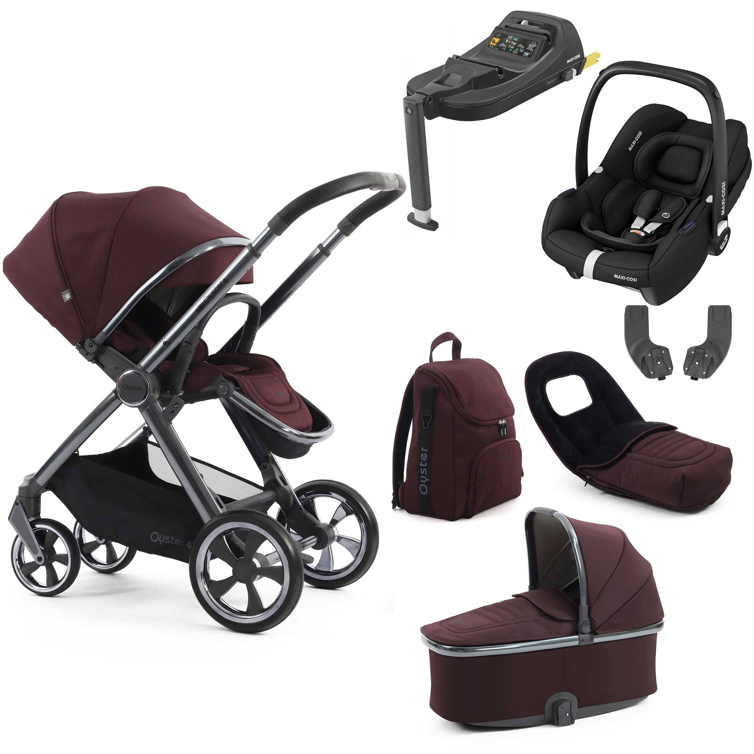 Oyster 4 Luxury Bundle in Mulberry Travel Systems 18157-MUL-1