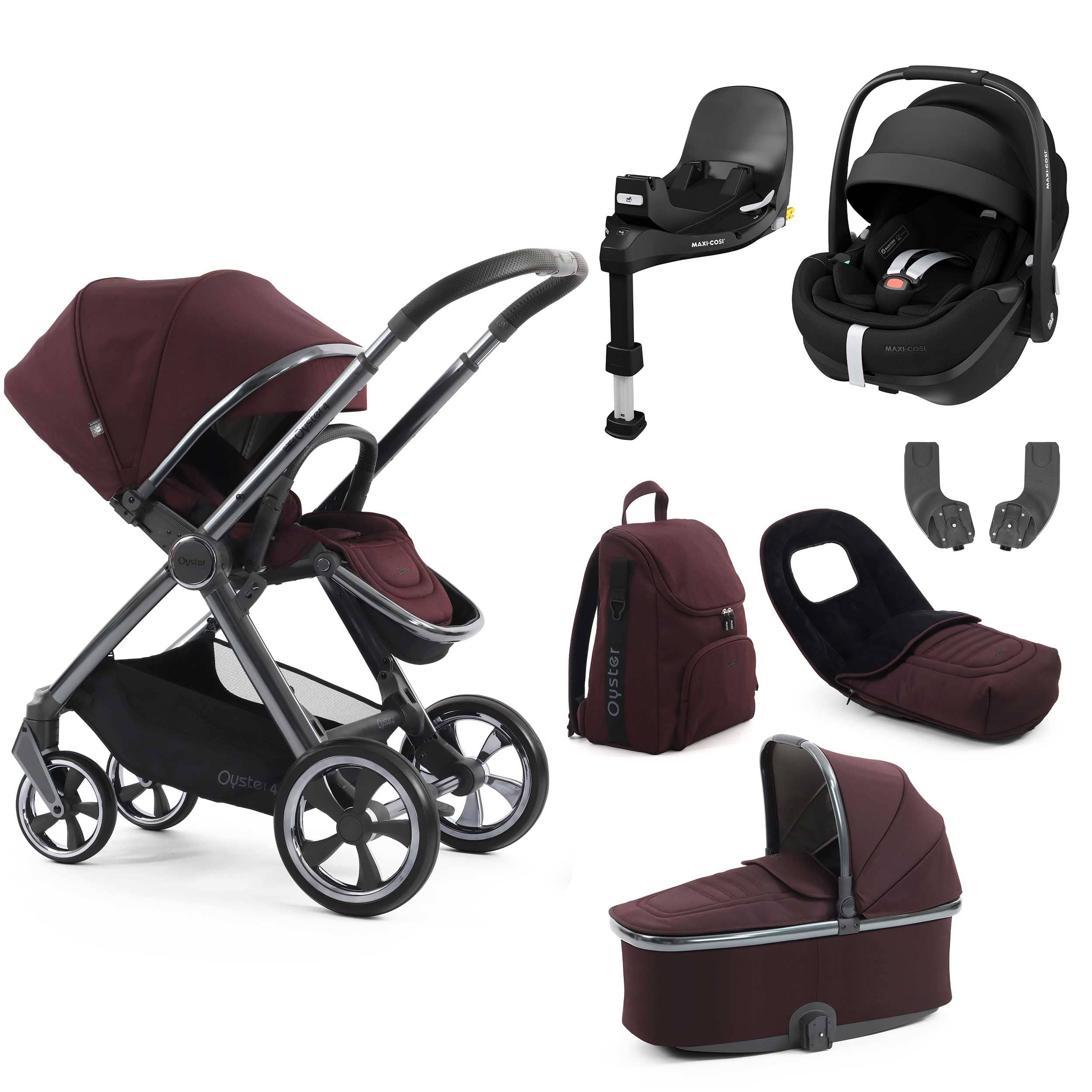 Oyster 4 Luxury Bundle in Mulberry Travel Systems 18157-MUL-2