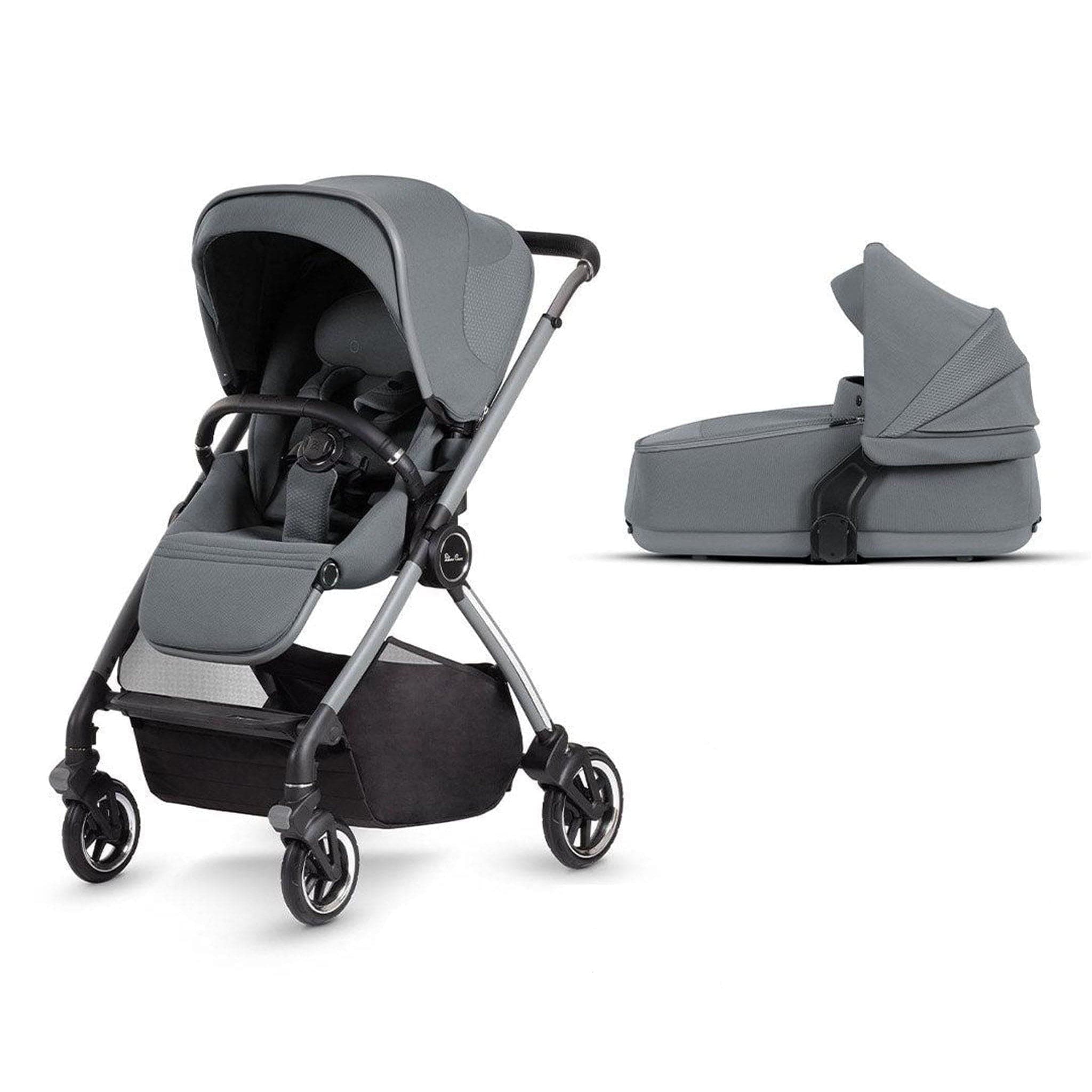 Silver Cross Dune with Compact Folding Carrycot - Glacier Pram Bundles 18564-GLA 5055836923110