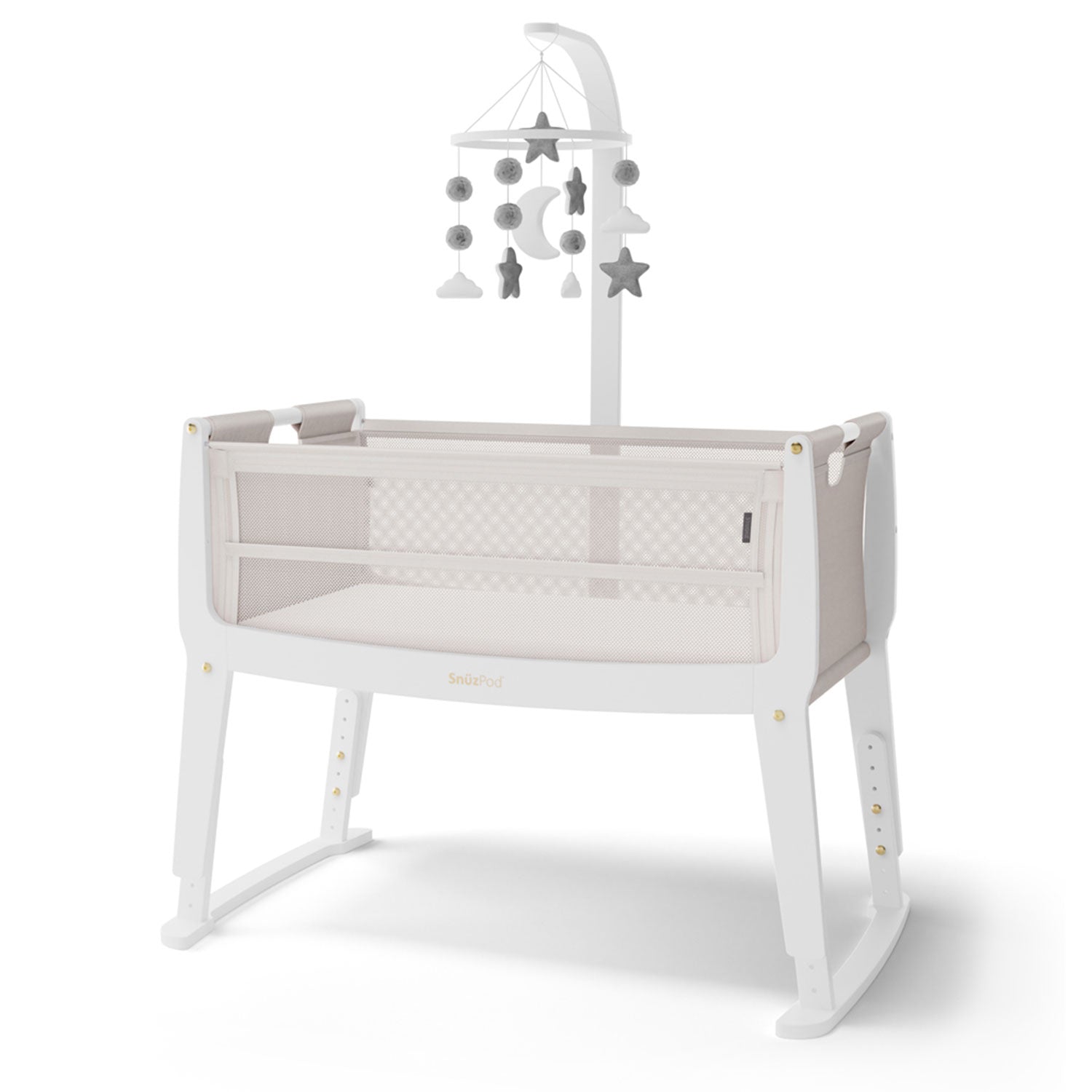 SnuzPod Studio Bedside Crib in Paris White Cribs FN032B 5060730246999