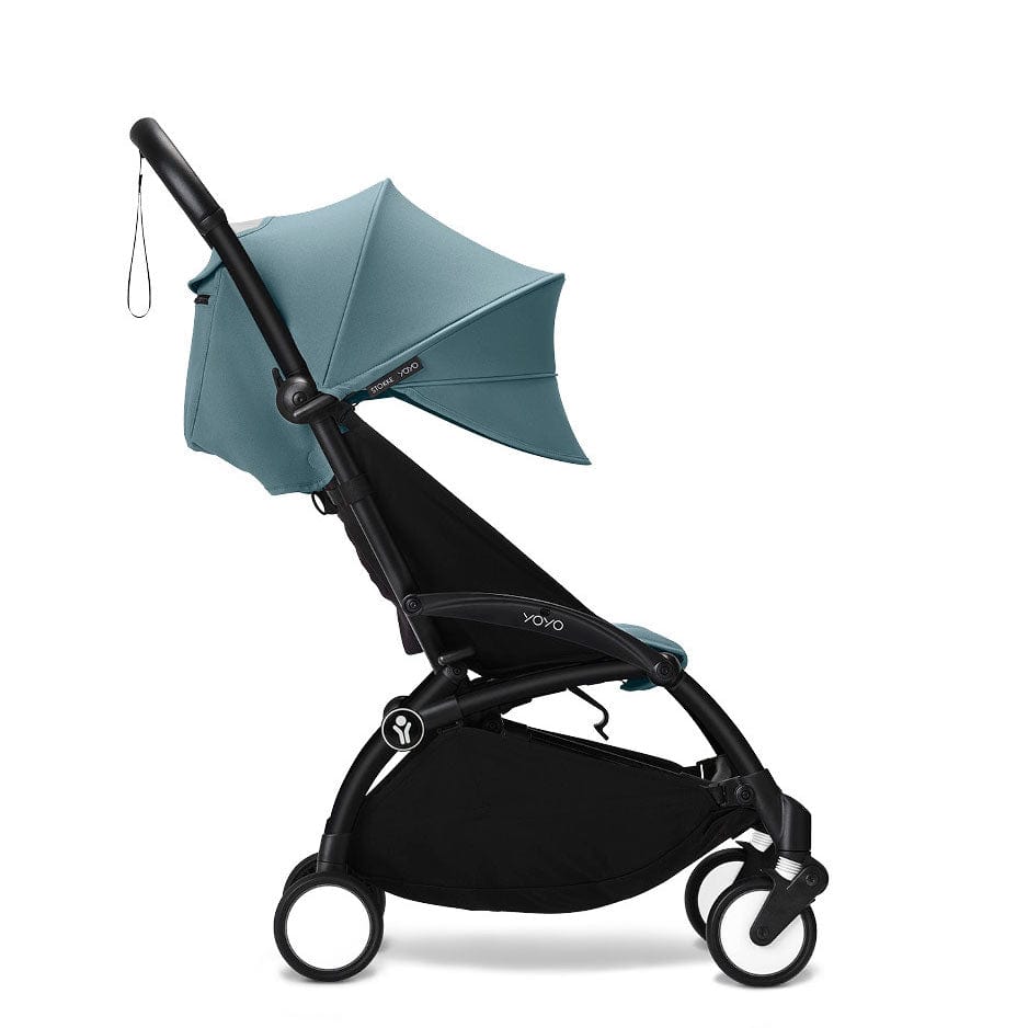 Stokke® YOYO³ 6M+ Stroller Black Frame - Aqua Pushchairs & Buggies 16492-6MO-AQU 7040356474080