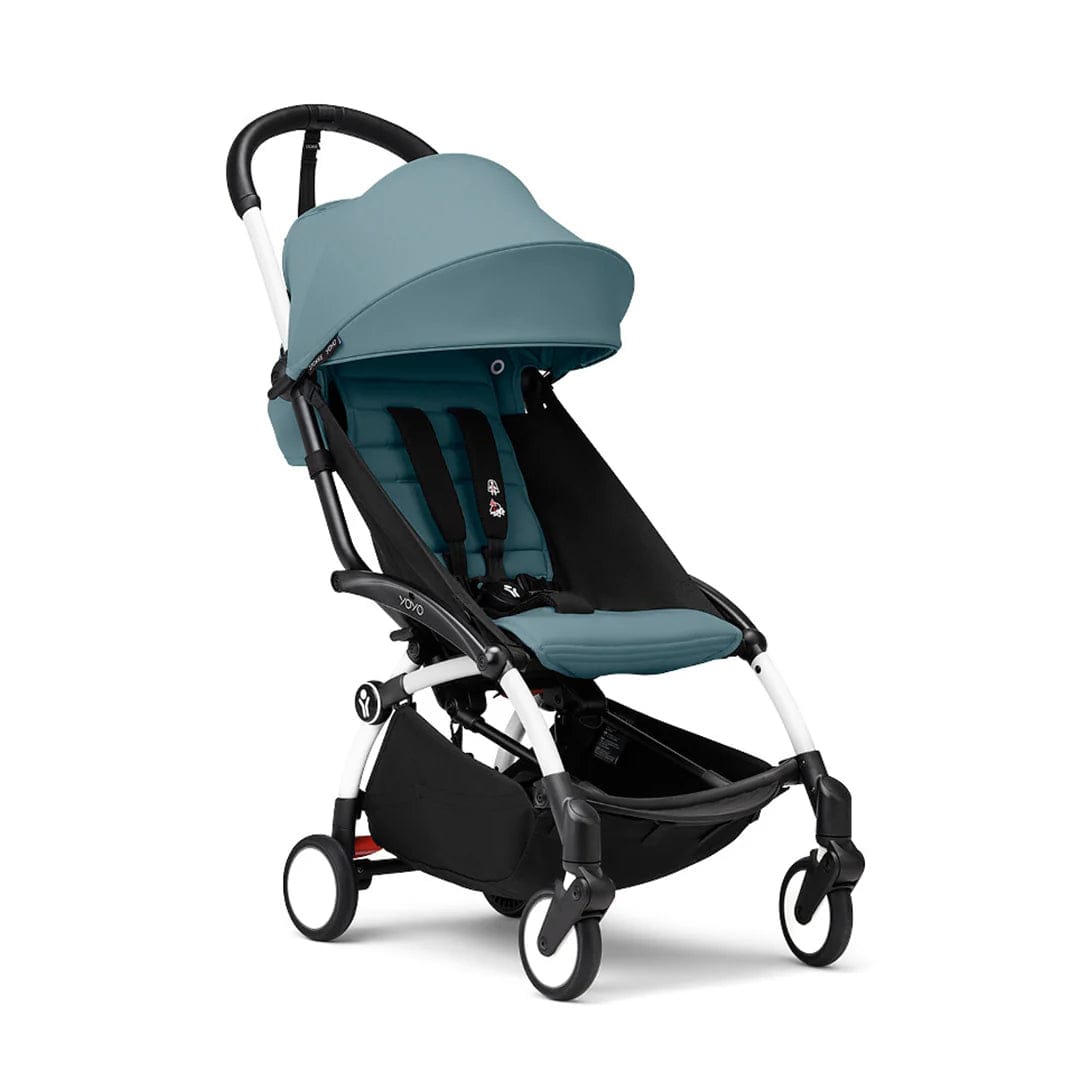 Stokke® YOYO³ 6M+ Stroller White Frame - Aqua Pushchairs & Buggies 16484-6MO-AQU 7040356474080