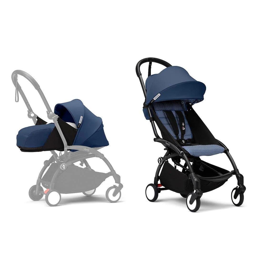 Stokke® YOYO³ Complete Stroller - Black/Air France Blue Pushchairs & Buggies 16471-STR-AFB 7040356474097