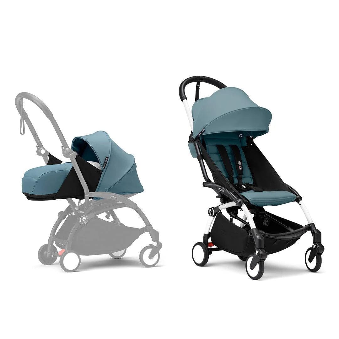 Stokke® YOYO³ Complete Stroller - Black/Aqua Pushchairs & Buggies 16468-STR-AQU 7040356474080