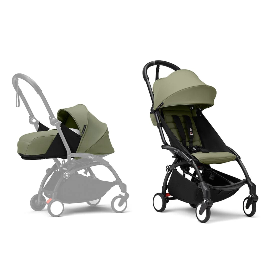 Stokke® YOYO³ Complete Stroller - Black/Olive Pushchairs & Buggies 16470-STR-OLI 7040356474110