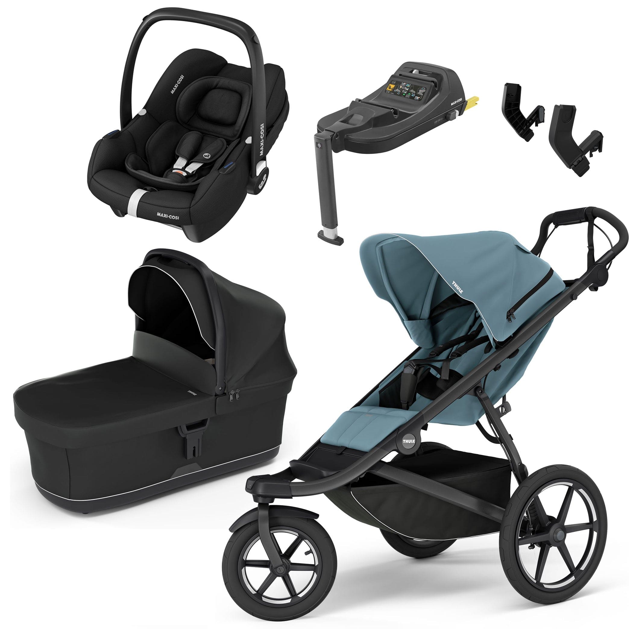 Thule Urban Glide 3 Maxi-Cosi Bundle in Mid-Blue 3 Wheelers 15509-MID-BLU 091021164840