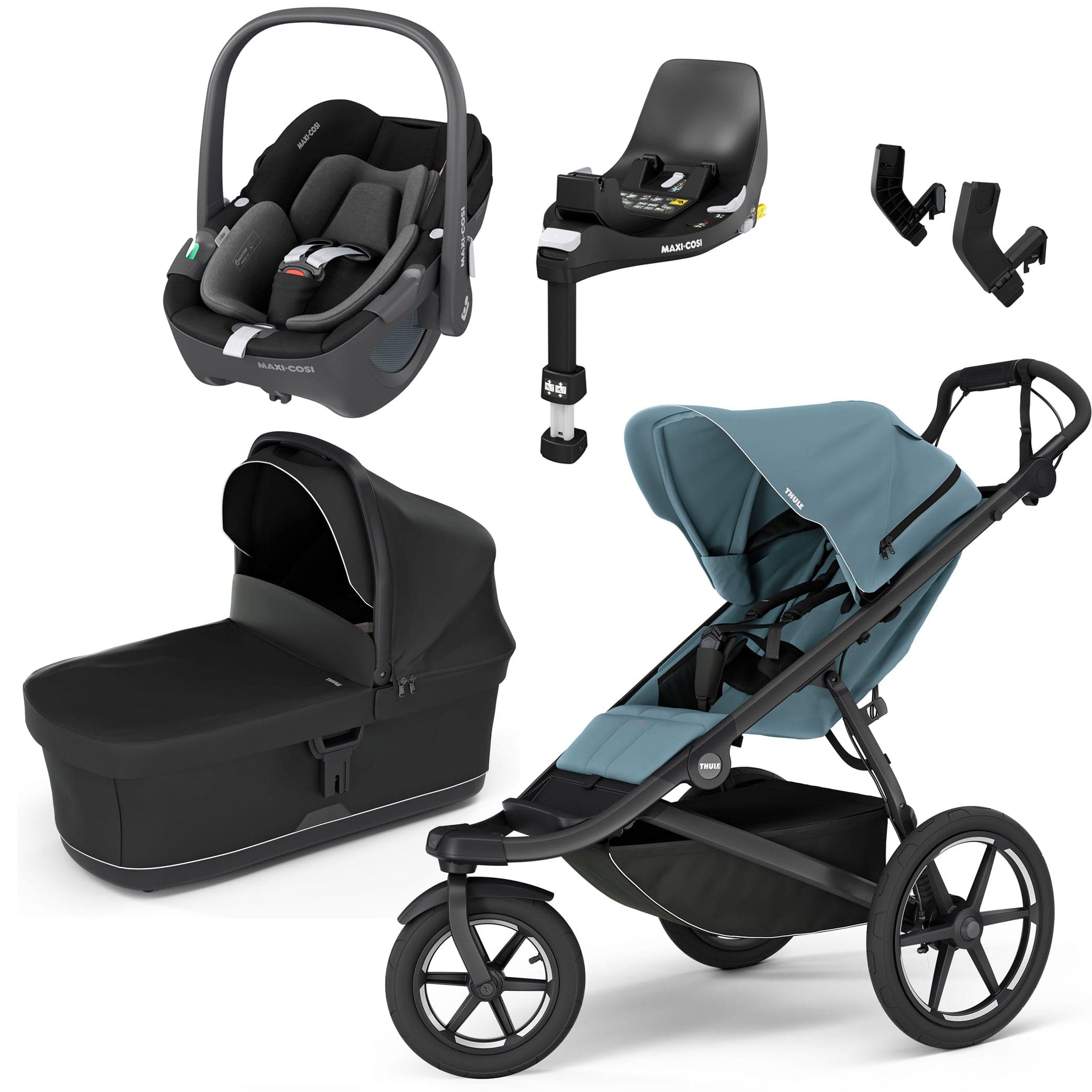 Thule Urban Glide 3 Maxi-Cosi Bundle in Mid-Blue 3 Wheelers 15511-MID-BLU 091021164840