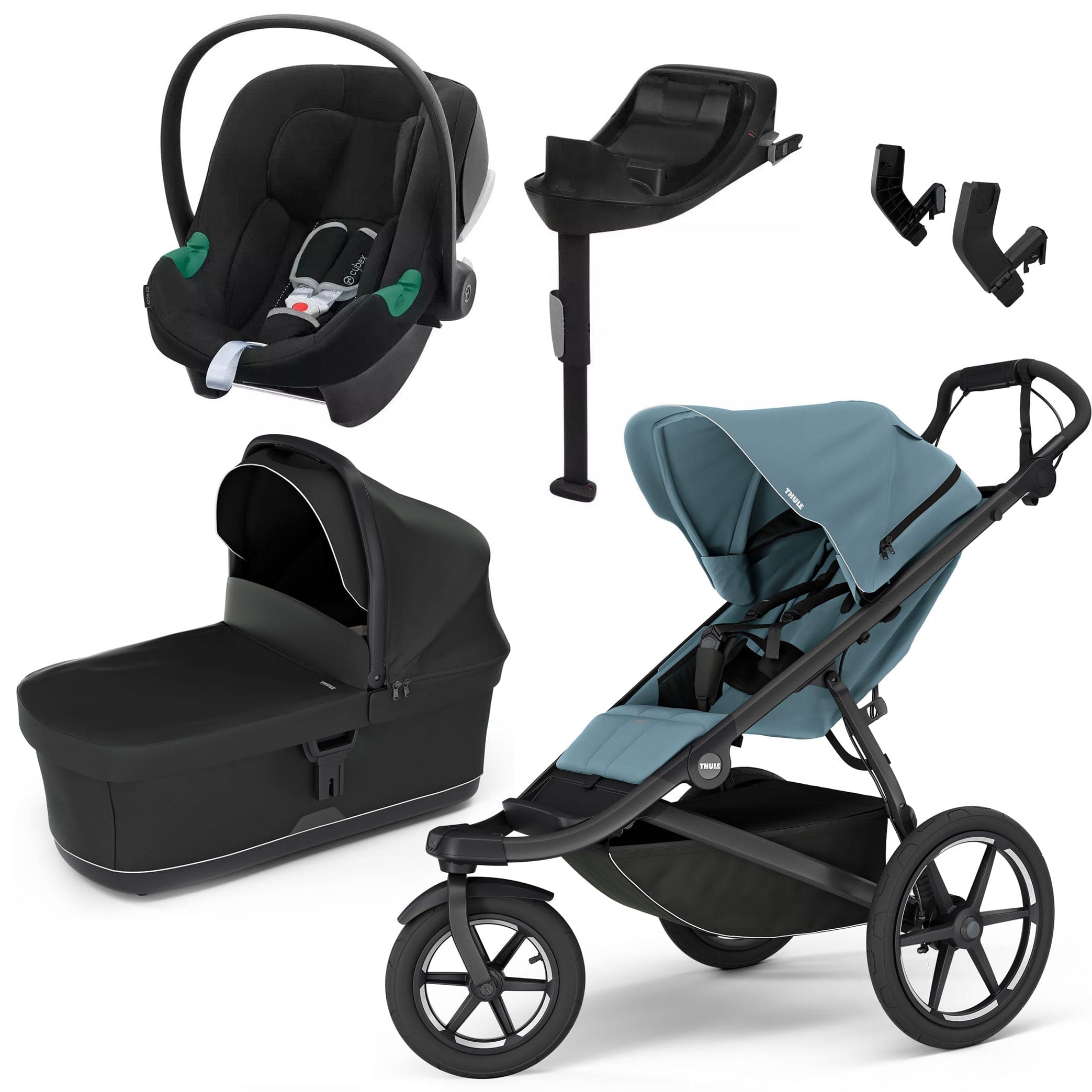 Thule Urban Glide 3 Cybex Bundle in Mid-Blue Travel Systems 18551-MID-BLU 091021164840