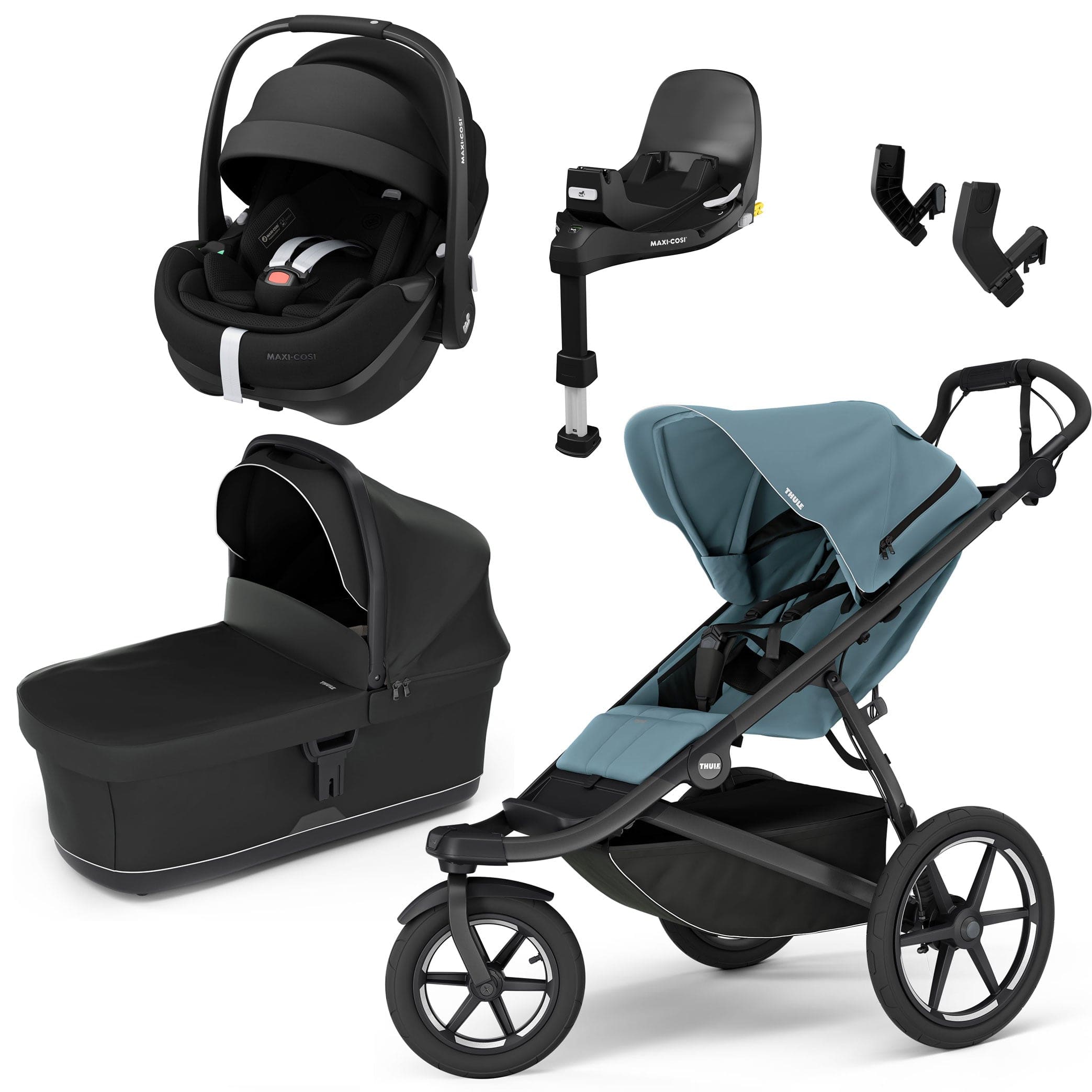 Thule Urban Glide 3 Maxi-Cosi Bundle in Mid-Blue Travel Systems 16587-MID-BLU 091021164840